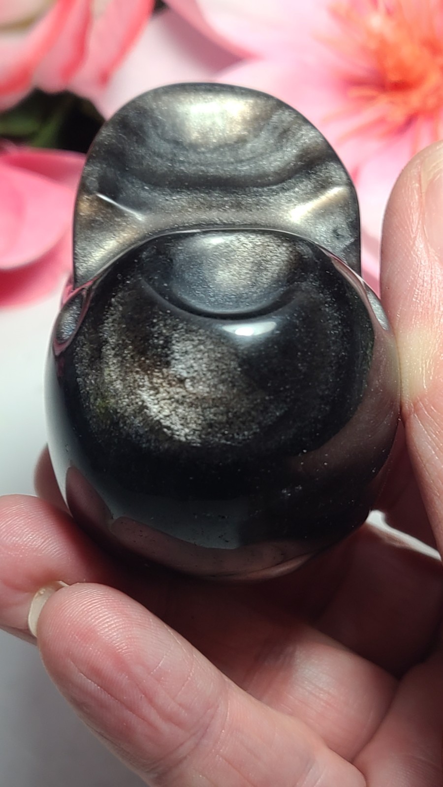 2.2″ 150g Gorgeous AA++ Silver Sheen Obsidian Skull Head Stone Crystal Reiki