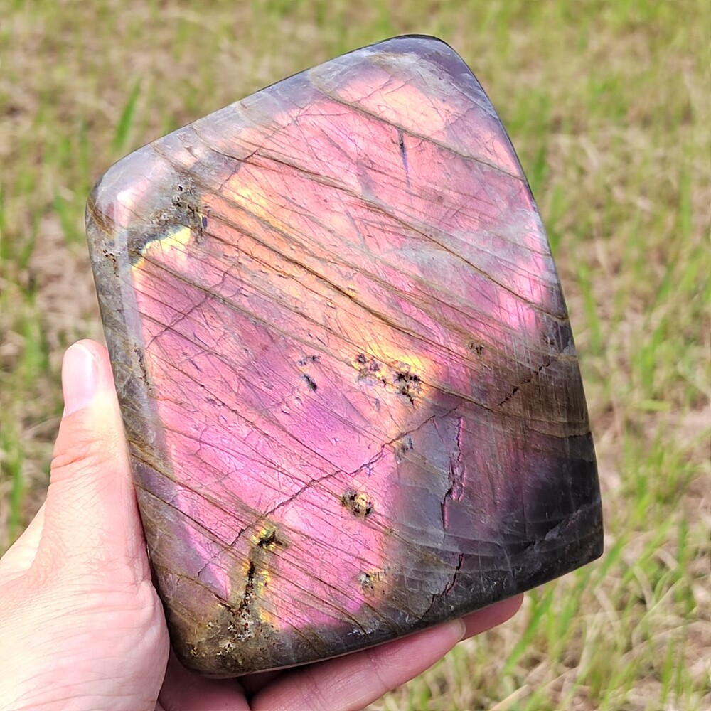 Natural Purple Labradorite Quartz Crystal Spectrolite Mineral Specimen Gem 1197g