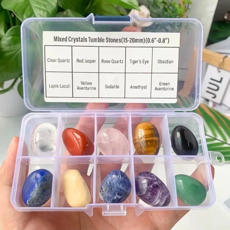 10PCS Chakra Tumbled Crystal Stones Healing Meditation Yoga Energy Gift