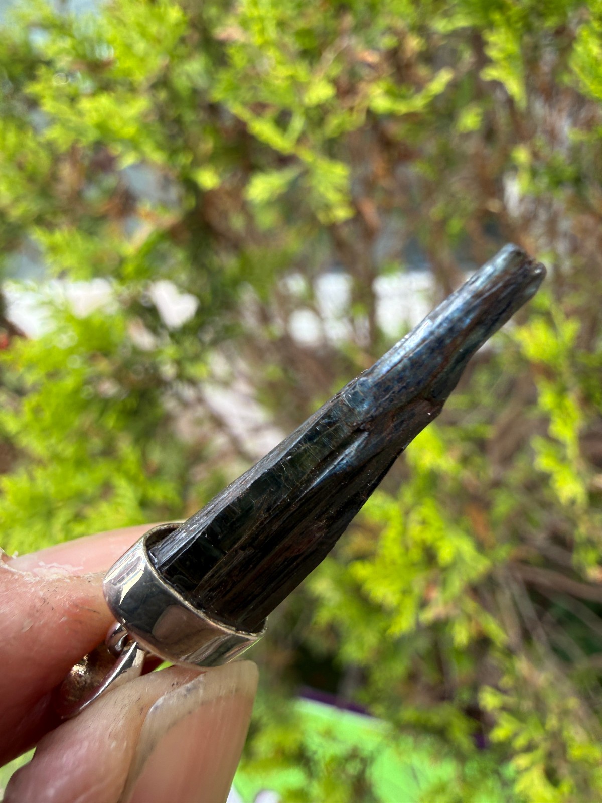 Vivianite Crystal Pendant silver 925 Raw anxiety healing natural awareness