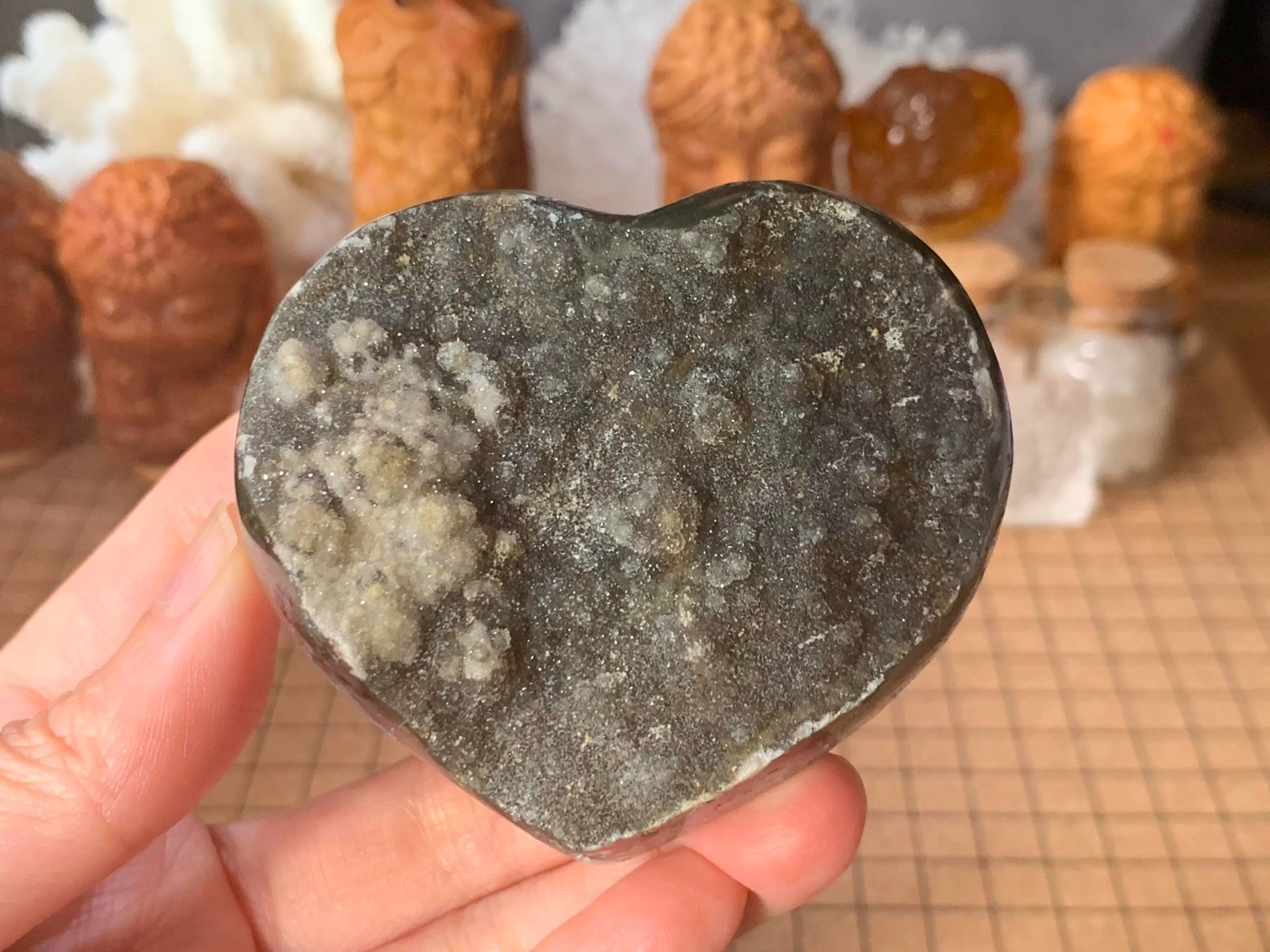 Multicolour Amethyst Geode Quartz Crystal Cluster – Heart Shape 155 Grams (#051)