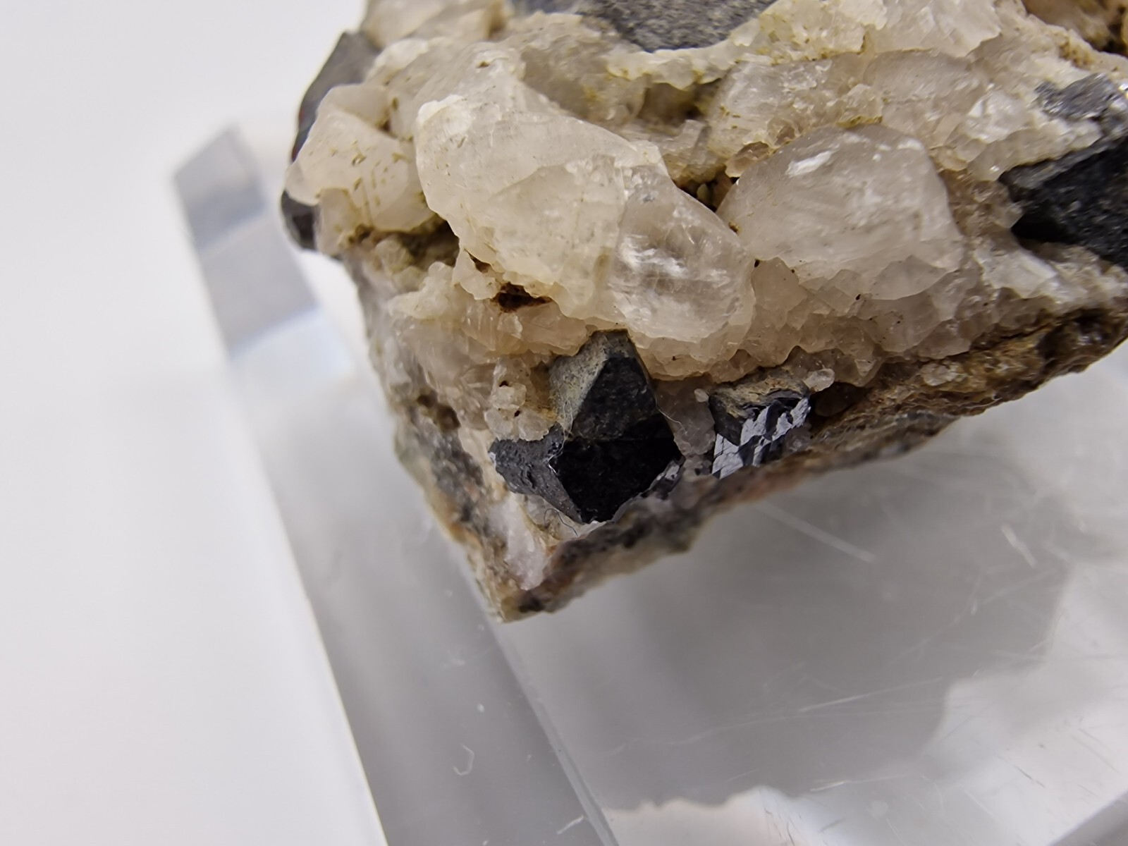 Galena Crystals with Calcite From Sala Silvergruva , Västmanlands län, Sweden