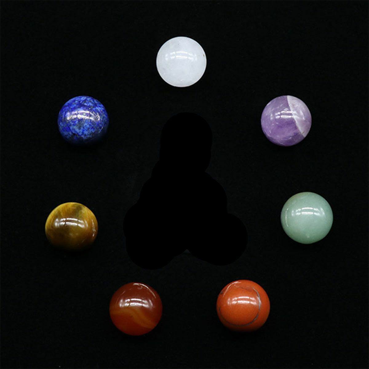 7 Star Set Array Chakra Stones Crystal Sphere Ball Reiki Healing Natural Gem
