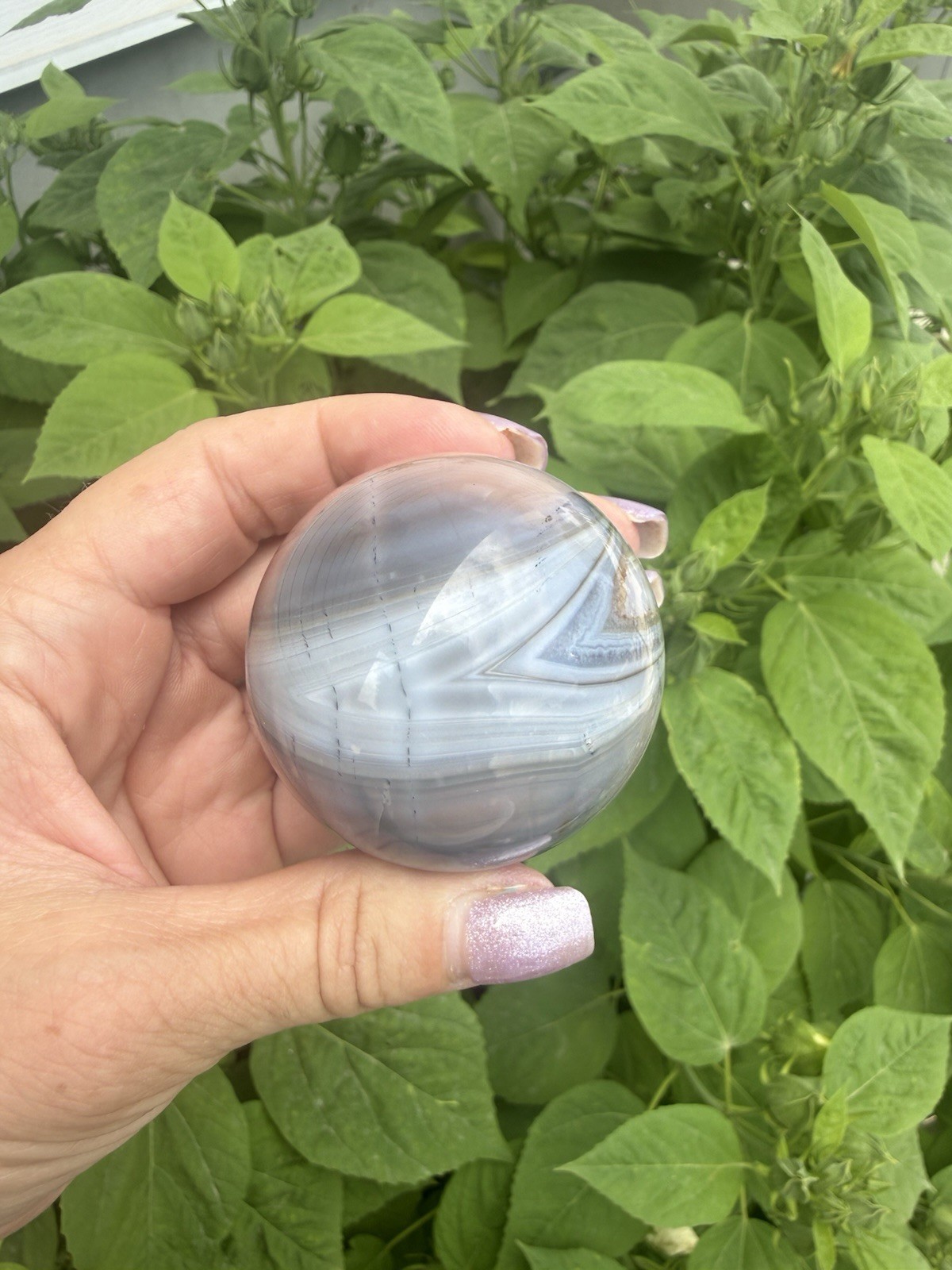 50mm Carnelian Orca Agate Crystal Sphere – Natural Polished Banded Agate