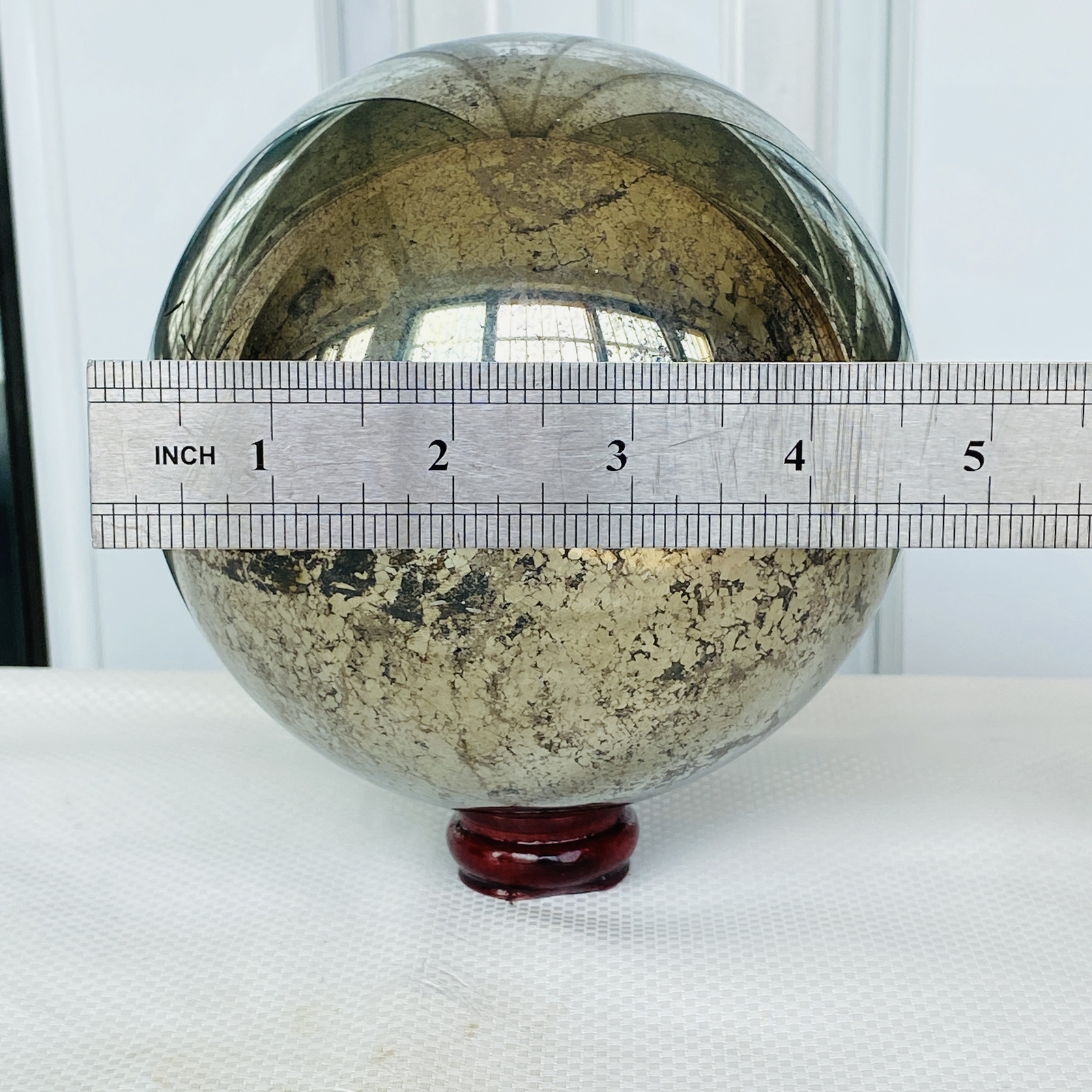 Natural Chalcopyrite Quartz Crystal Ball Energy Reiki Healing 5300G