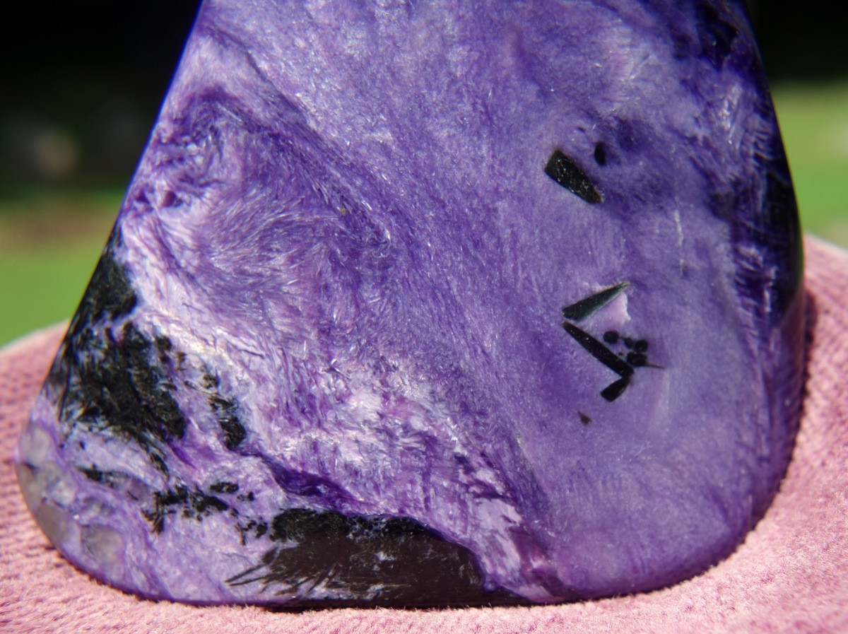 Charoite with Aegerine Palm Stone Free Form Crystal