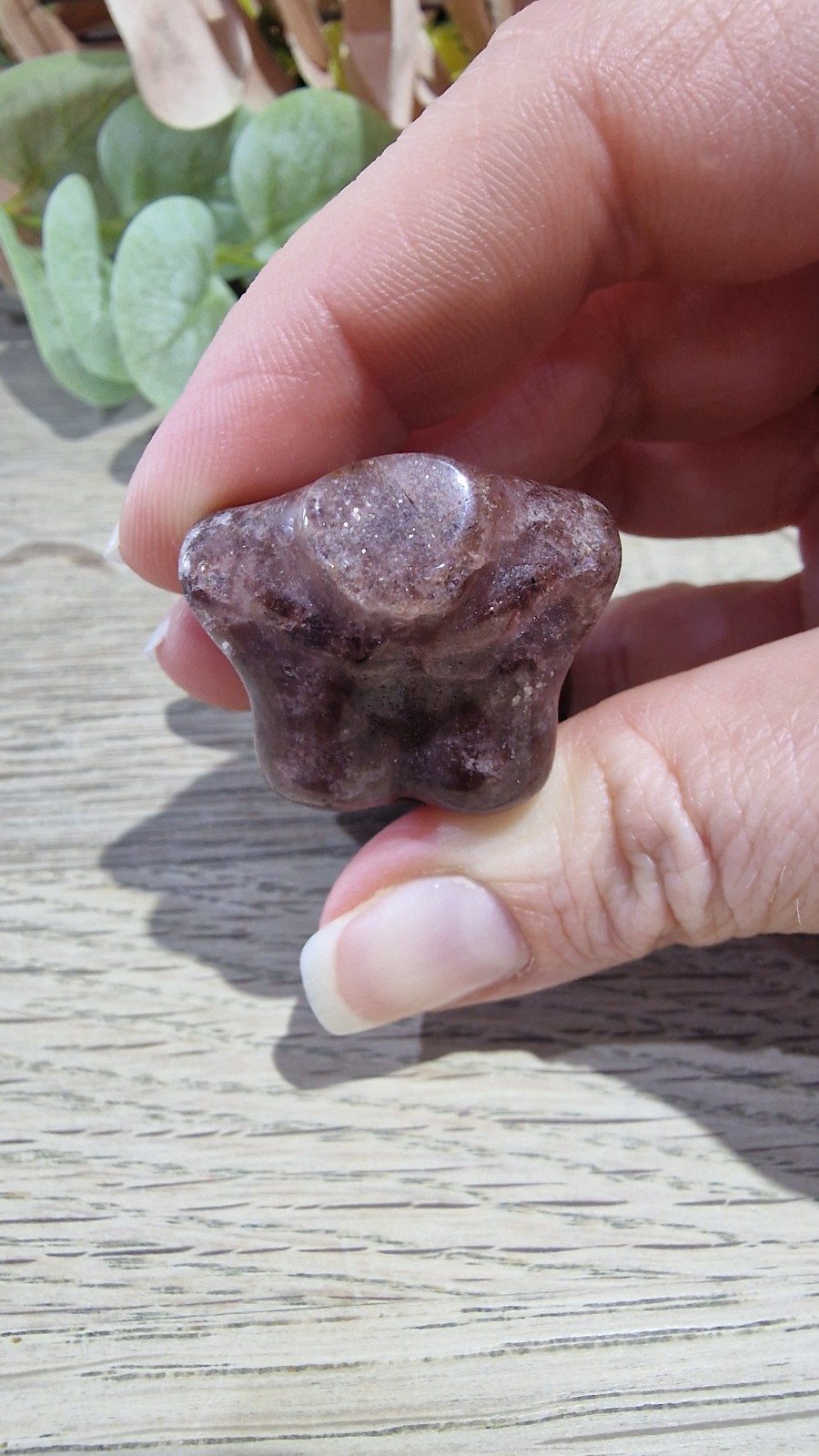 Strawberry Quartz Crystal Lady Body Carving 60mm 61g IMPERFECT Healing Gemstone