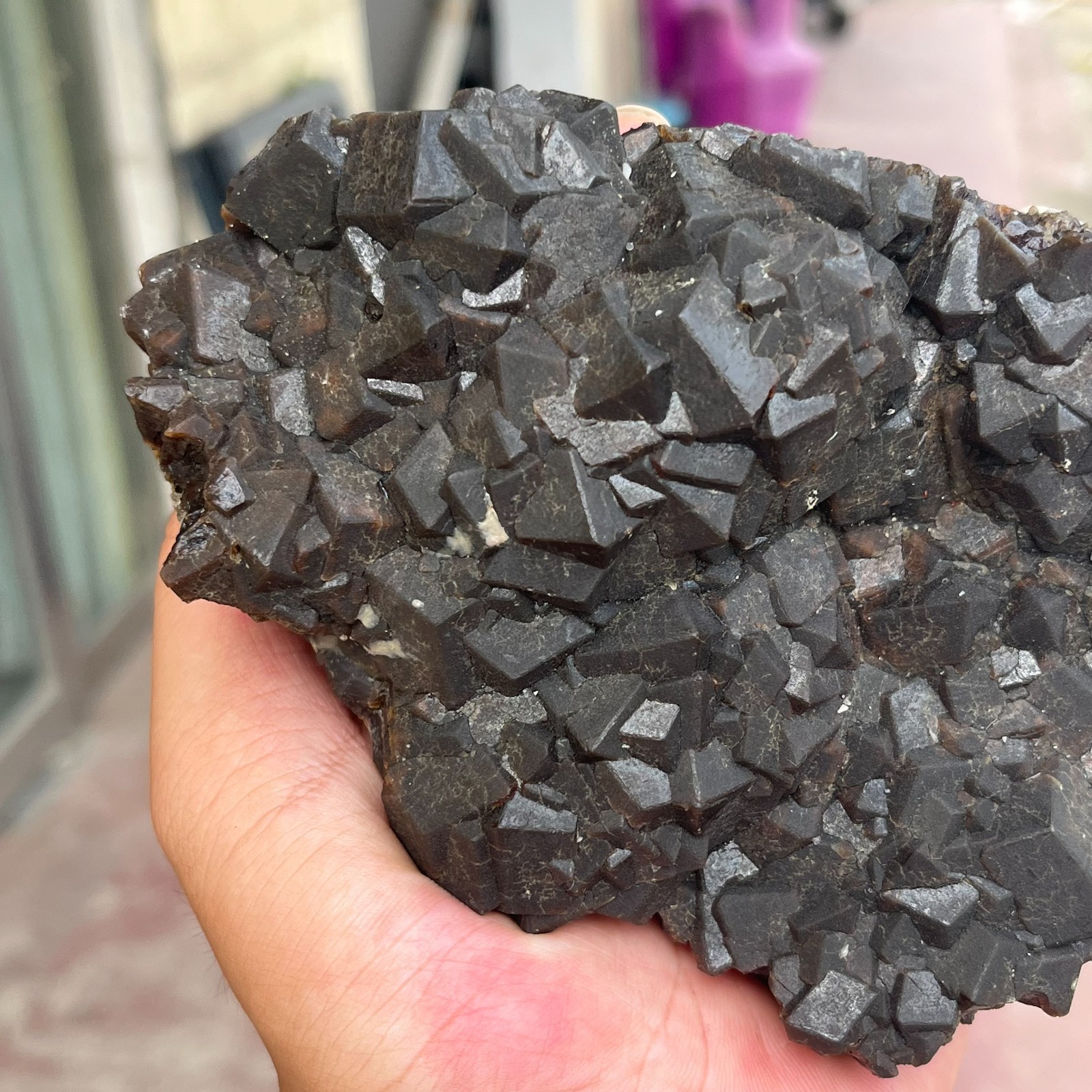 2.6LB Rare Natural Green Garnet Cube Crystal Cluster Mineral Specimen