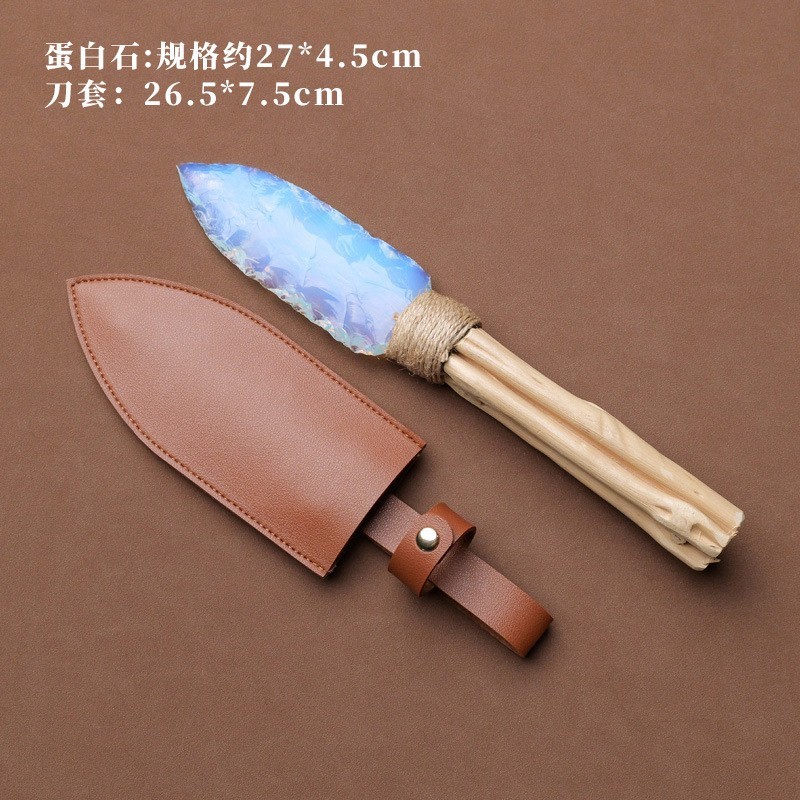 Natural obsidian rough stone knife, obsidian dagger, crystal ore handmade stone