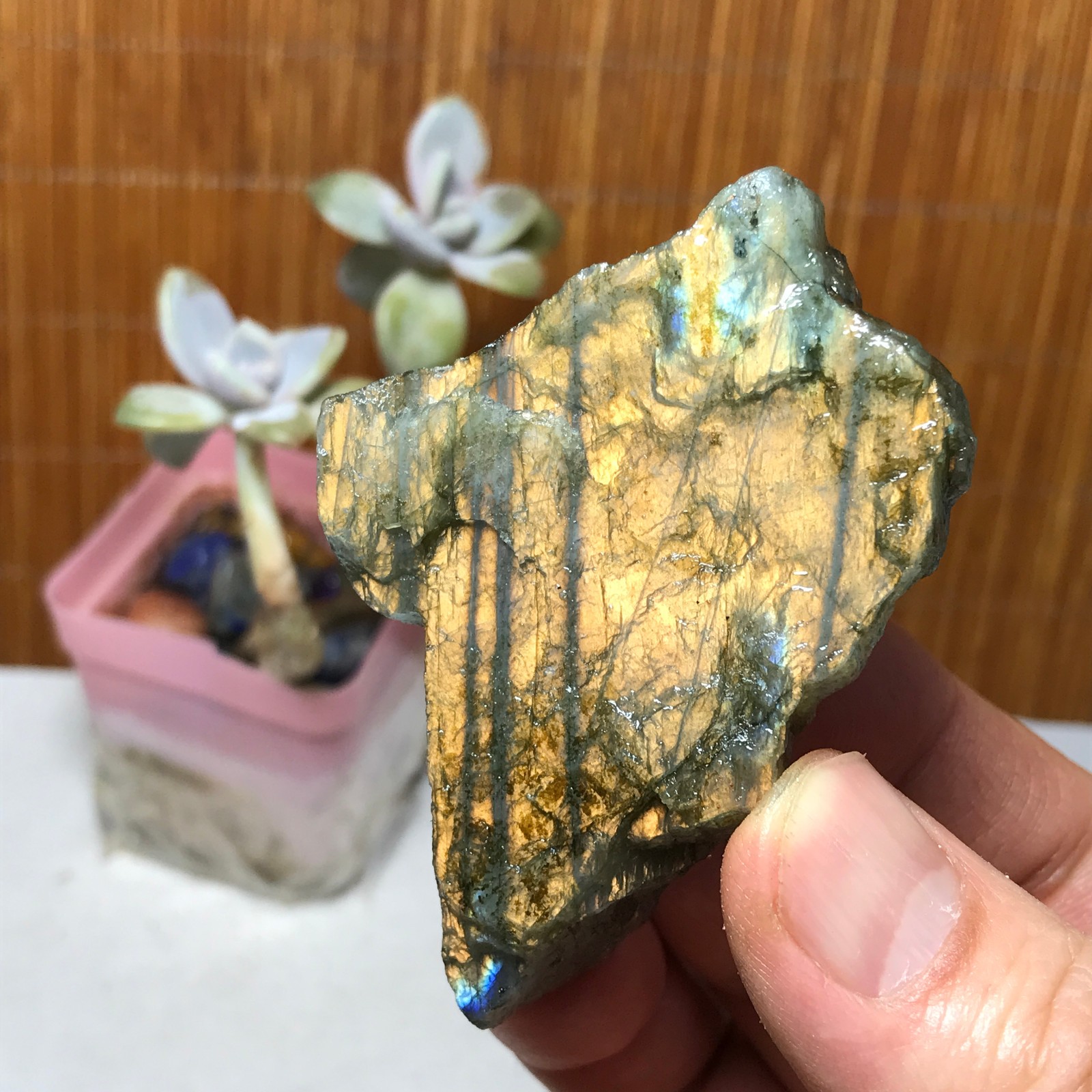 73-45-27mm Natural Labradorite Crystal gemstone Rough Mineral Specimen A3287