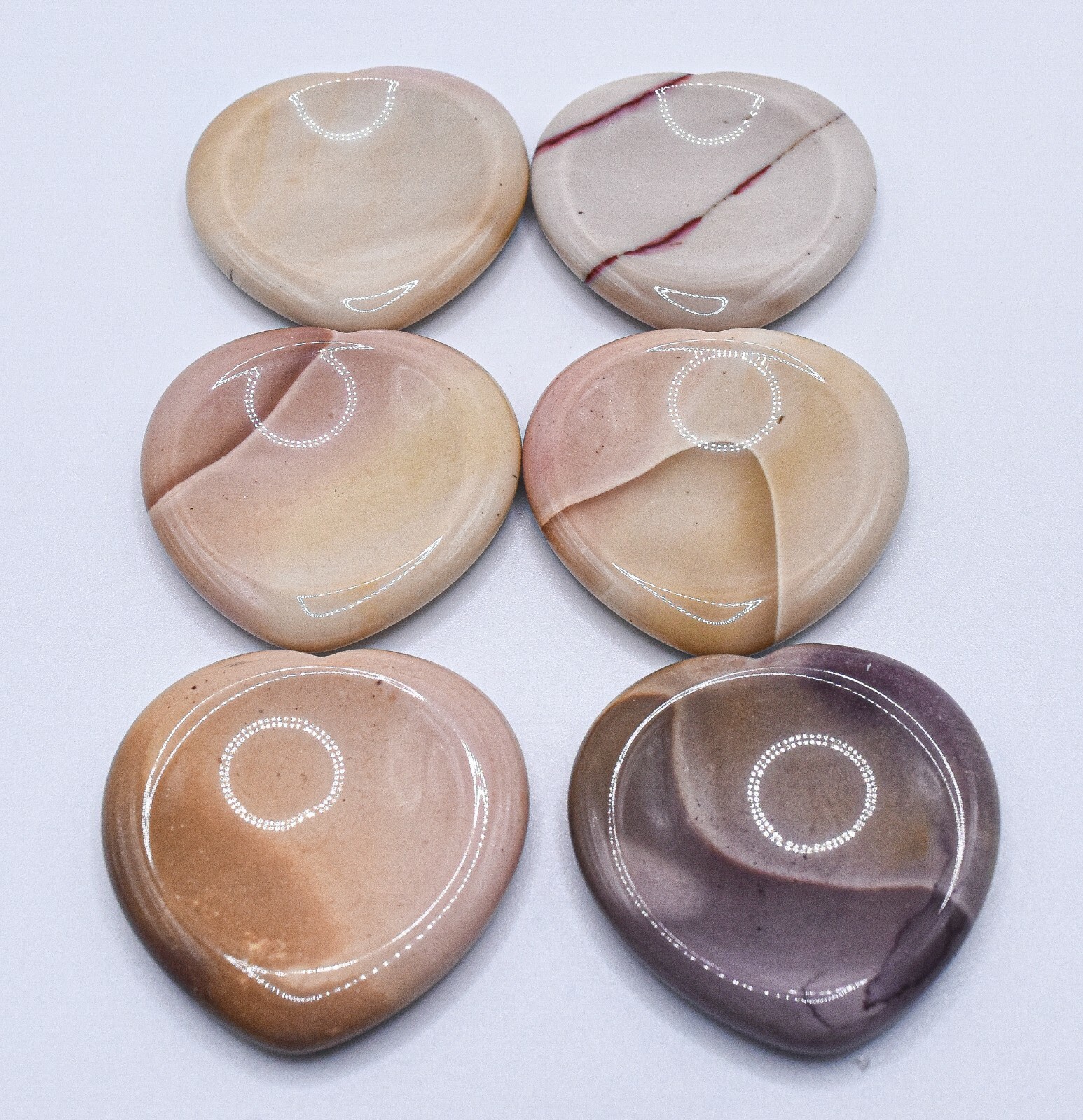 40mm Mookaite Jasper Heart Worry Stone / Mini Bowl Crystal Mineral Australia 1PC