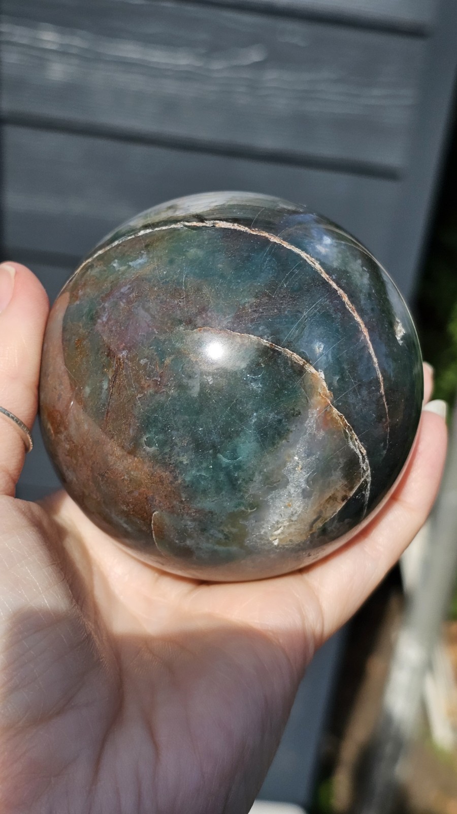 ✨️SALE✨️ X Large Ocean Jasper Sphere Red crystal Green 7.9cm 700g OJ Orb Ball