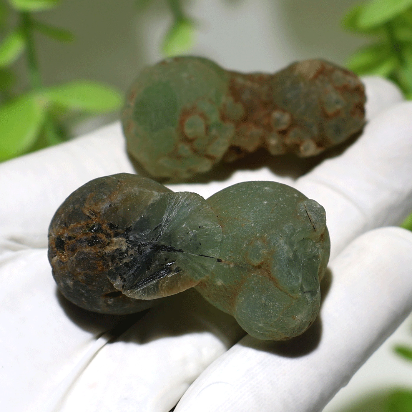 Earth’s Geometry~ 2 PC Ancient Orbs Of Prehnite Rare Mineral Crystal Specimens