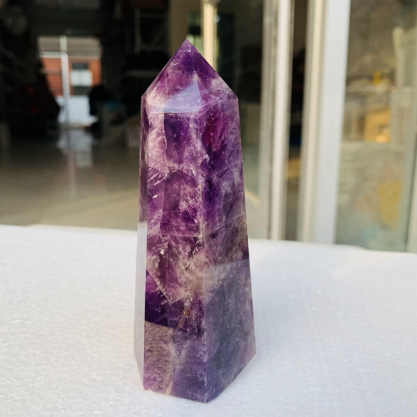 309g Natural Dream amethyst Quartz Crystal wand point oblisk healing