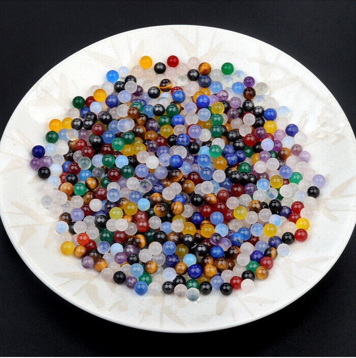 100pcs 4mm Mixed Natural Stone Assorted Round Ball Shape No Hole Beads Wholesale
