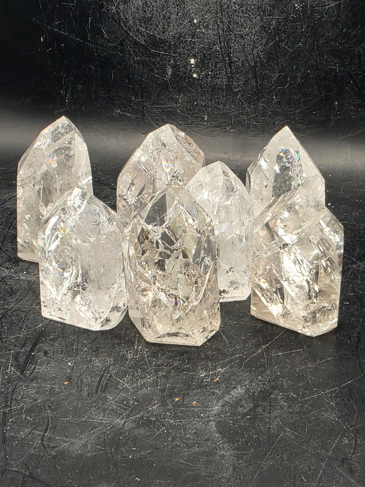 Cracked quartz polished point! 1.7 to 2 inches tall!