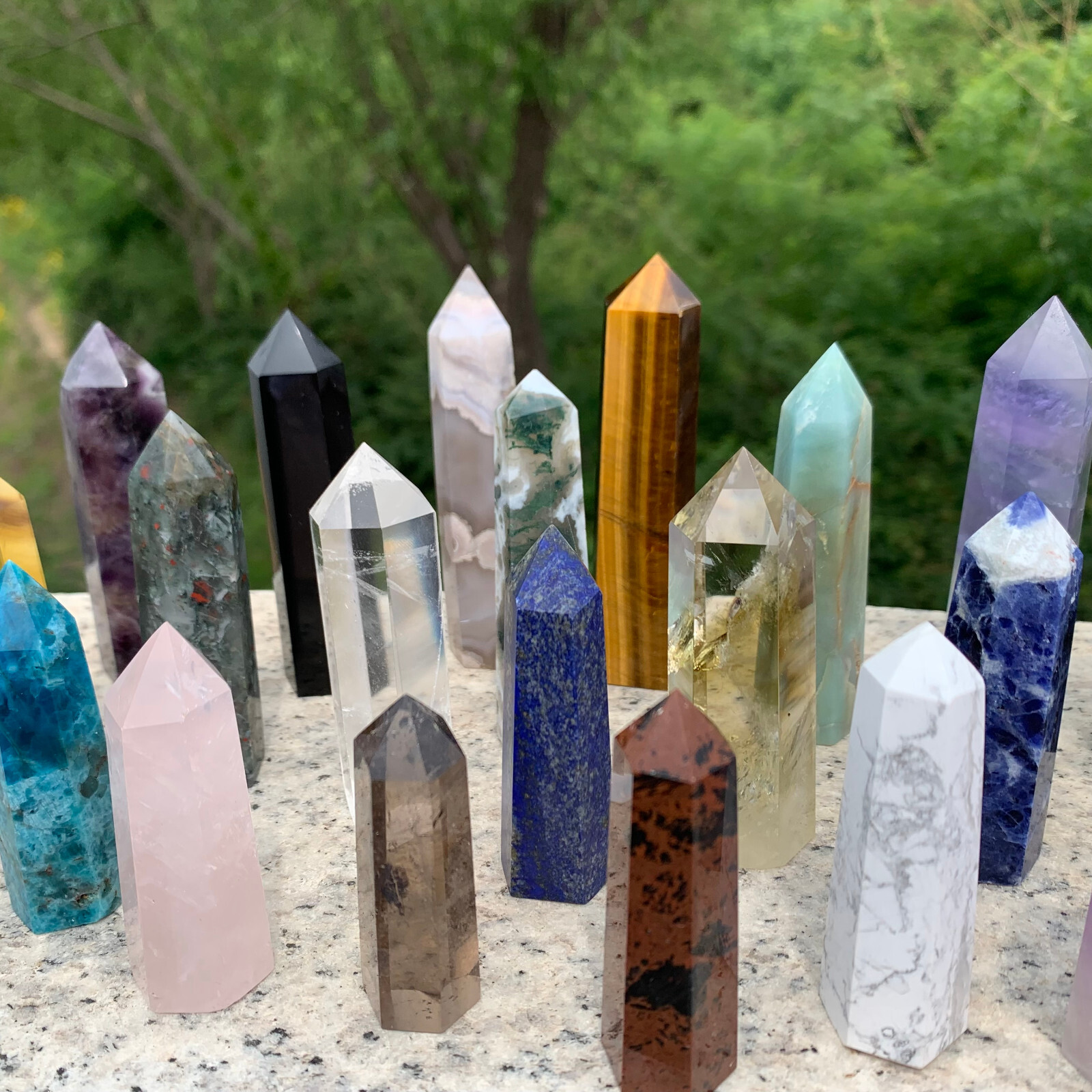 Wholesale Lot 21PCS Natural Quartz Obelisk Tower Point Crystal Healing