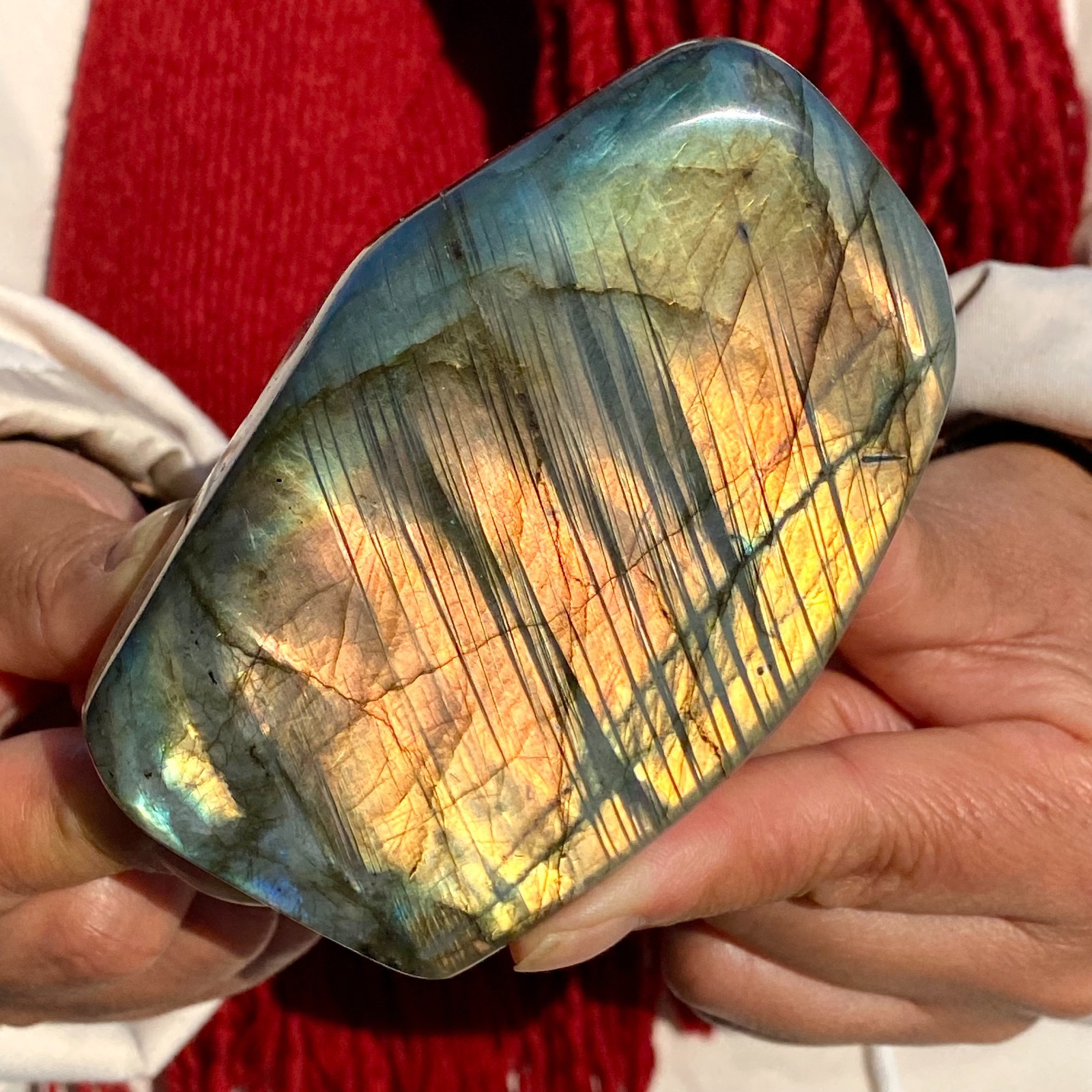 0.88LB Top Labradorite Crystal Stone Natural Rough Mineral Specimen Healing
