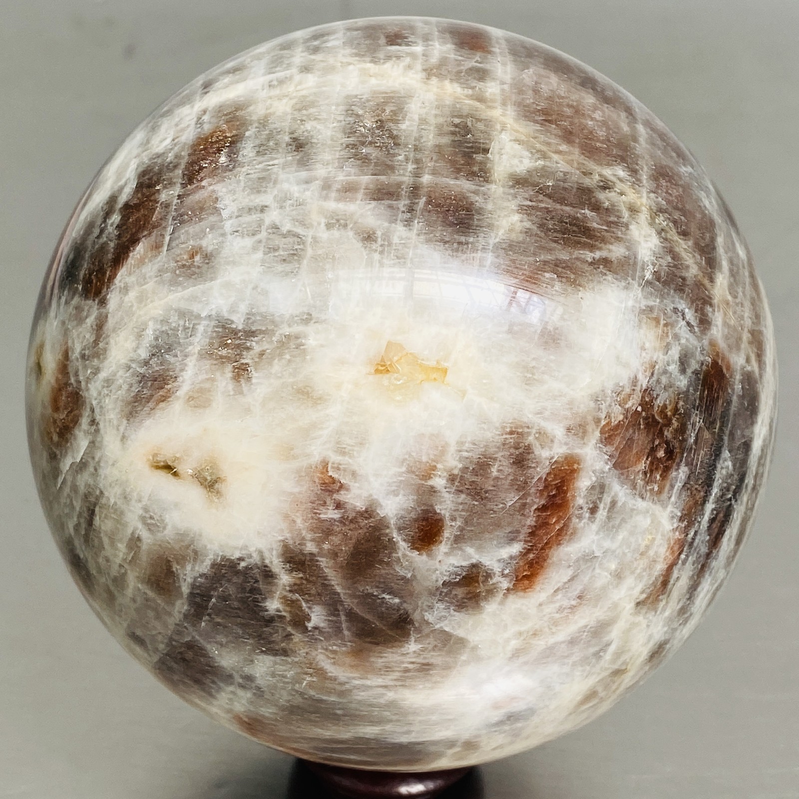 Natural Gray moonstone sphere quartz Crystal ball Healing 1960G (4.32LB)