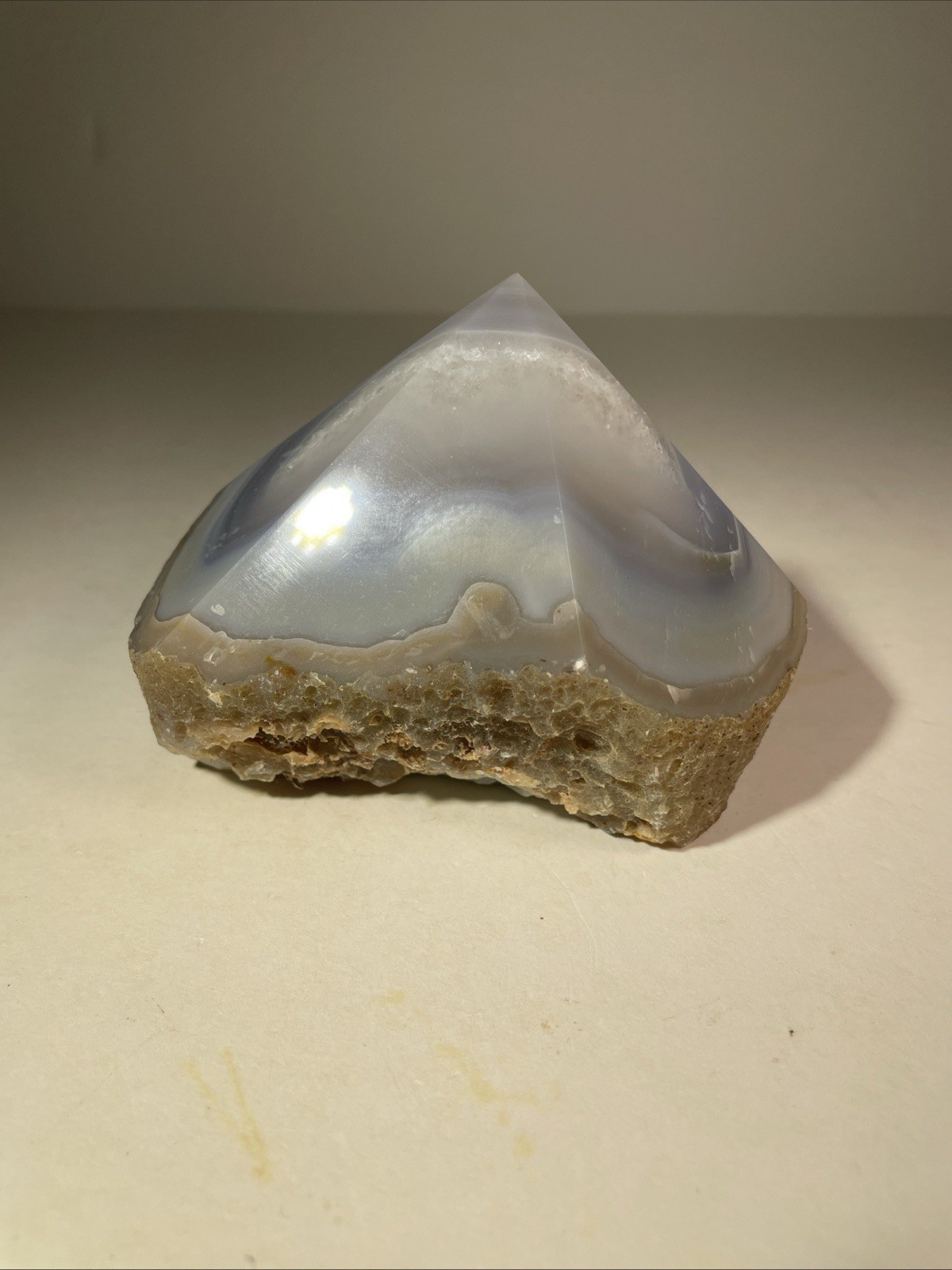 Agate Rock Genuine Freestanding Polished Faceted Point from Brazil 1.25 lbs.