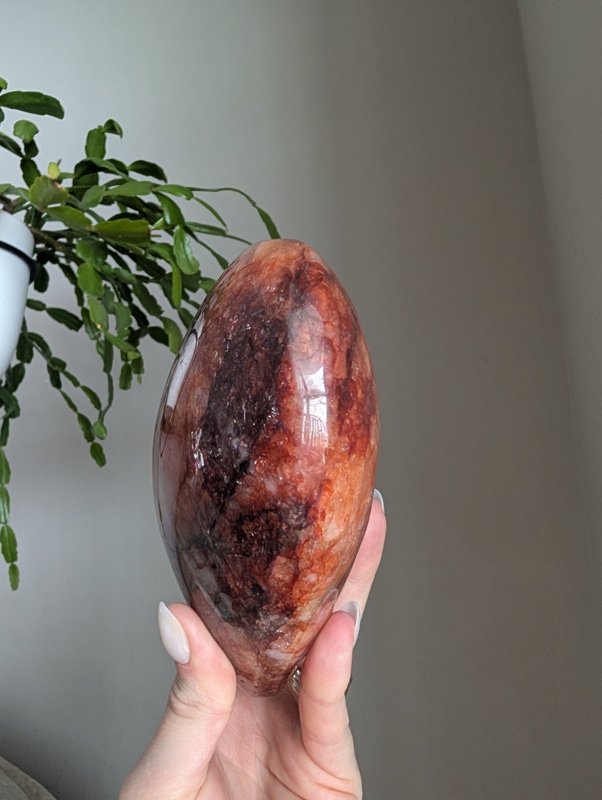 Fire Quartz Heart Carving Crystal Gemstone Large Big Point Chakra Reiki