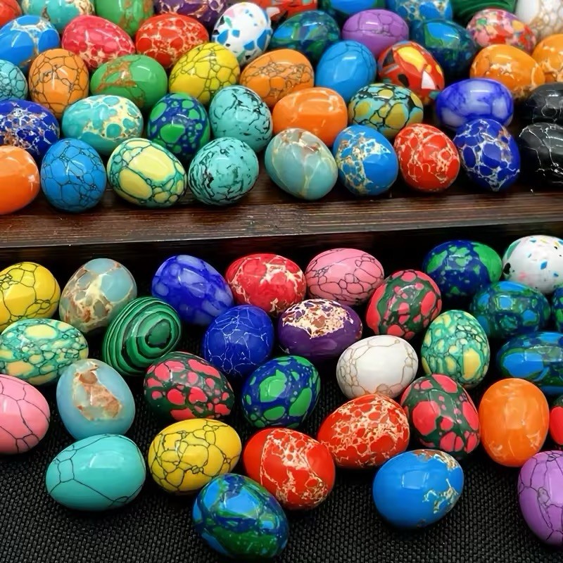 10 Pcs Natural Multi-color Gems Crystal Healing Mineral Eggs Quartz – Random