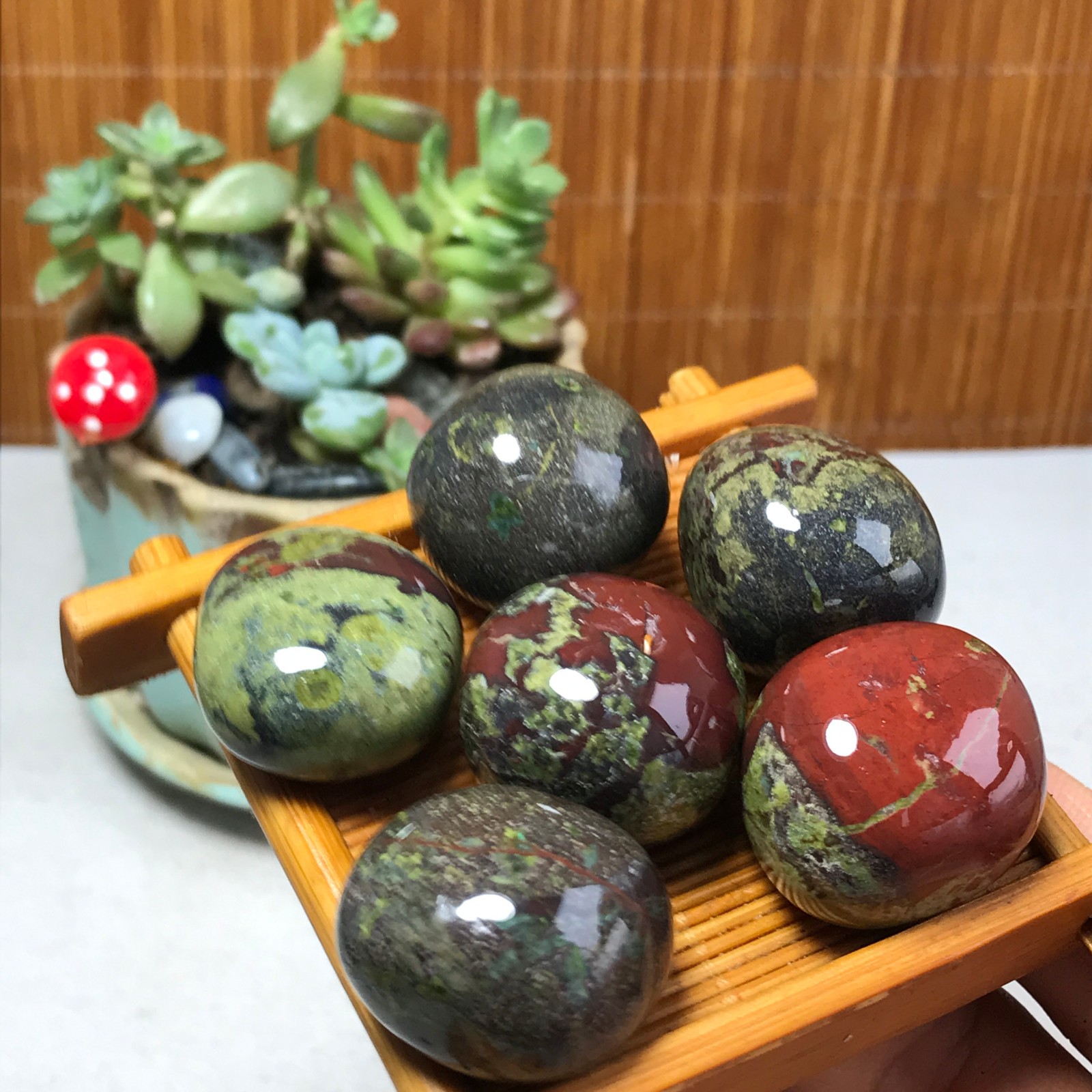 6pcs Natural Dragon blood Crystal gemstone Polish Mineral Specimen Tumbled A5579