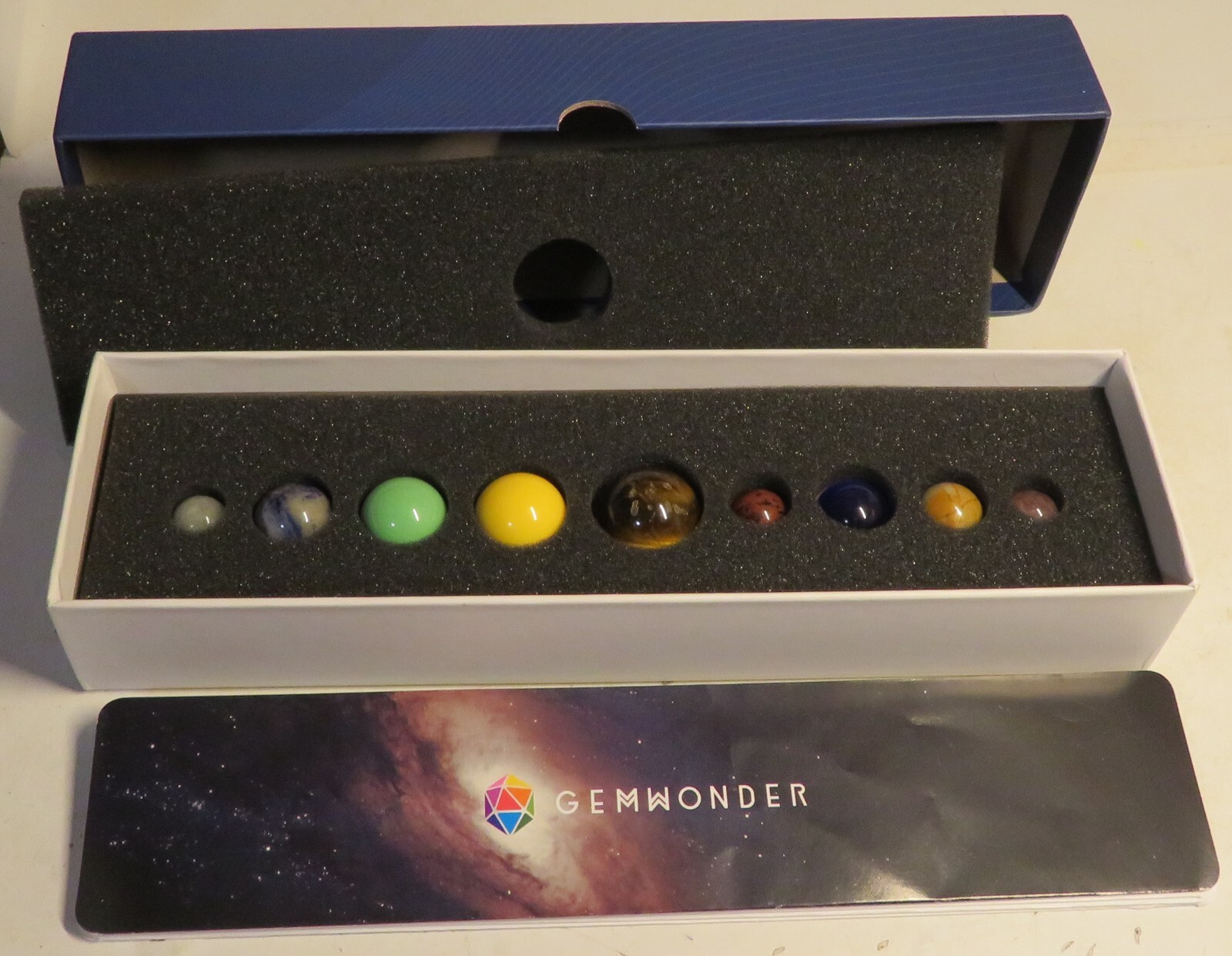 GEMWONDER Planets of The Solar System Model Crystal Ball Mineral Gemstone Set