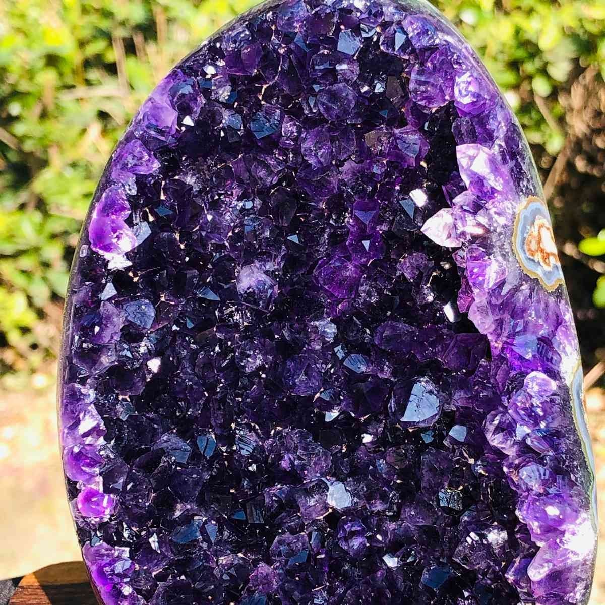 2piece Natural Crystal Amethyst Geode Wealth Attraction Collection 1.12+1.15kg