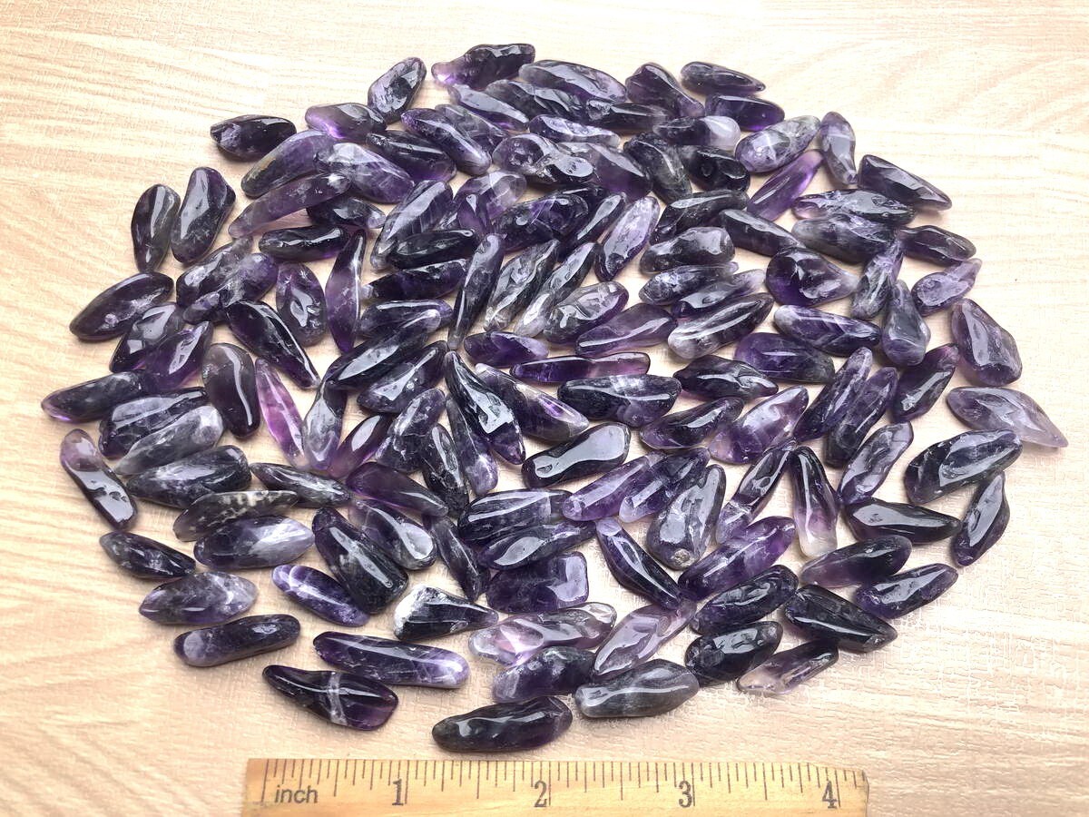 1/2 lb (100pcs+) Tiny Natural Purple Amethyst Quartz Tumbled Crystal Points