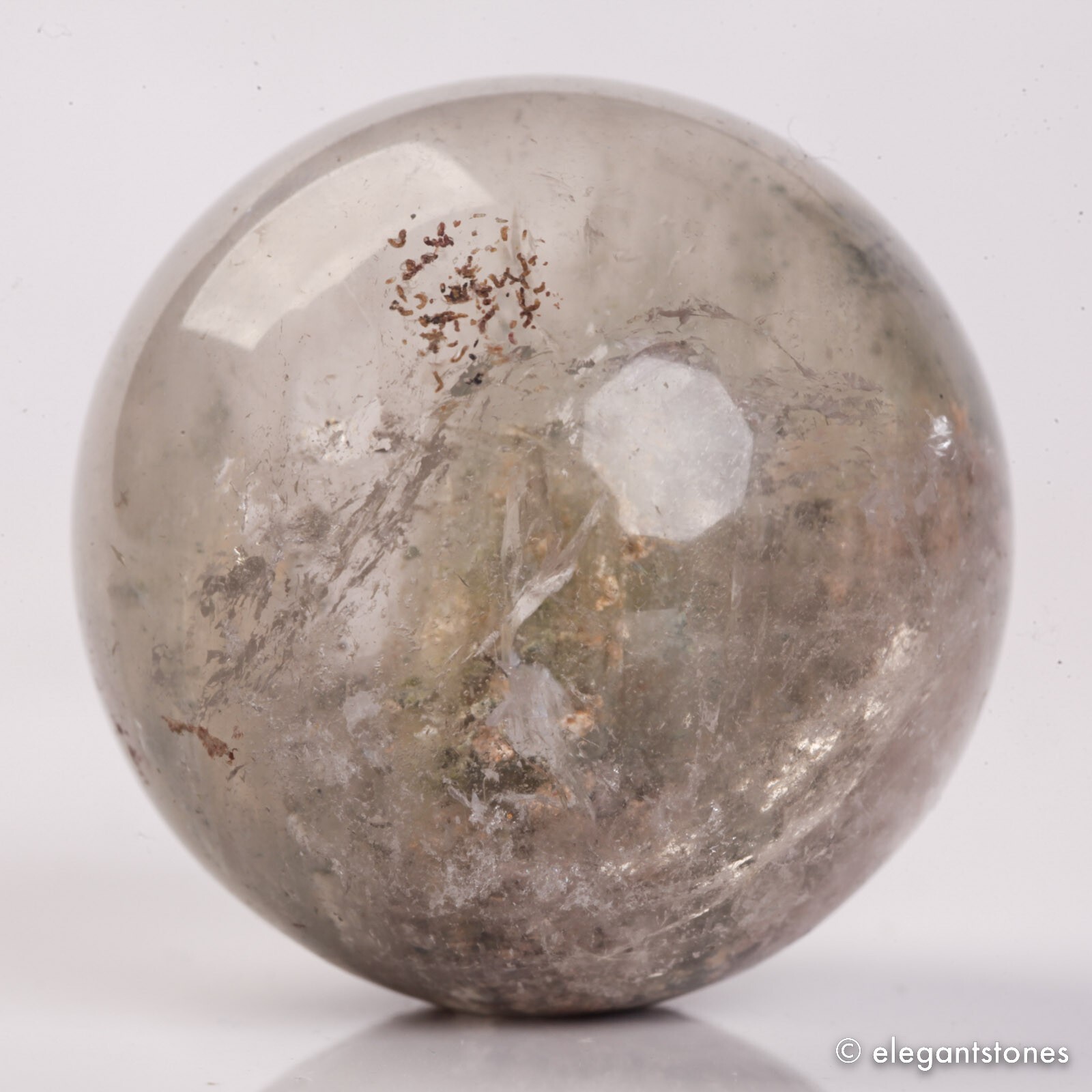 57g34mm Natural Garden/Phantom/Ghost/Lodolite Quartz Crystal Sphere Healing Ball
