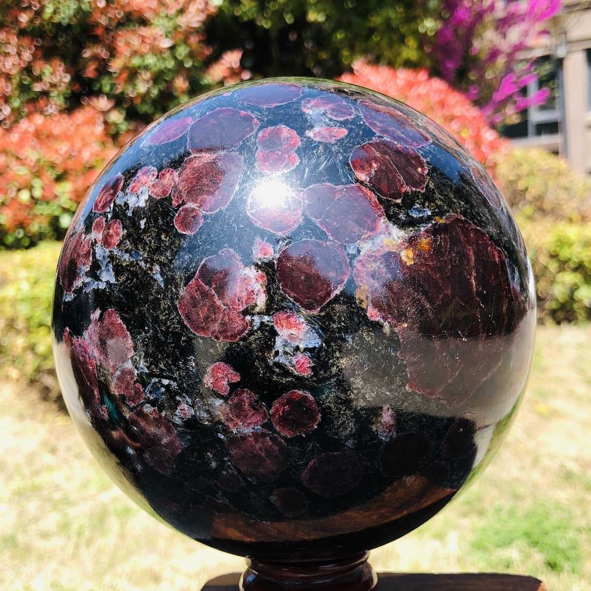11.41LB Natural Crystal Garnet Firework Stone ball Quartz Healing