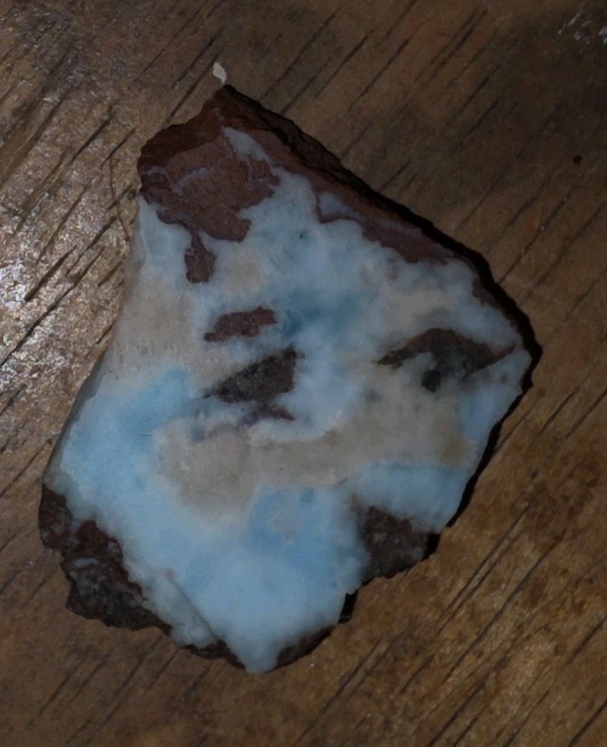 55.5ct Larimar Slice, Rough Gemstone, Dominican Republic, B Grade