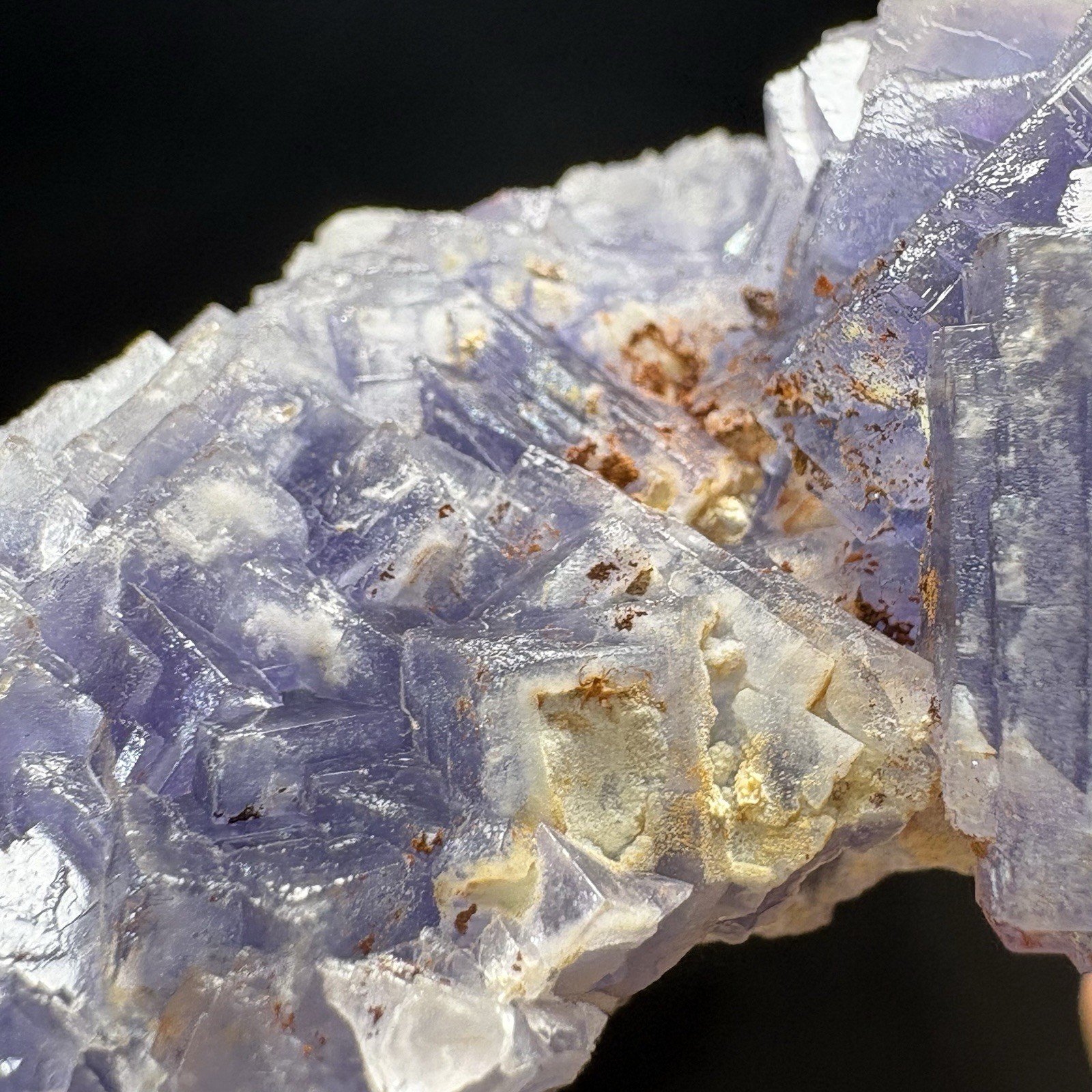 Natural Dreamy Lavender Phantom Fluorite Cluster Crystal Raw Mineral Specimen