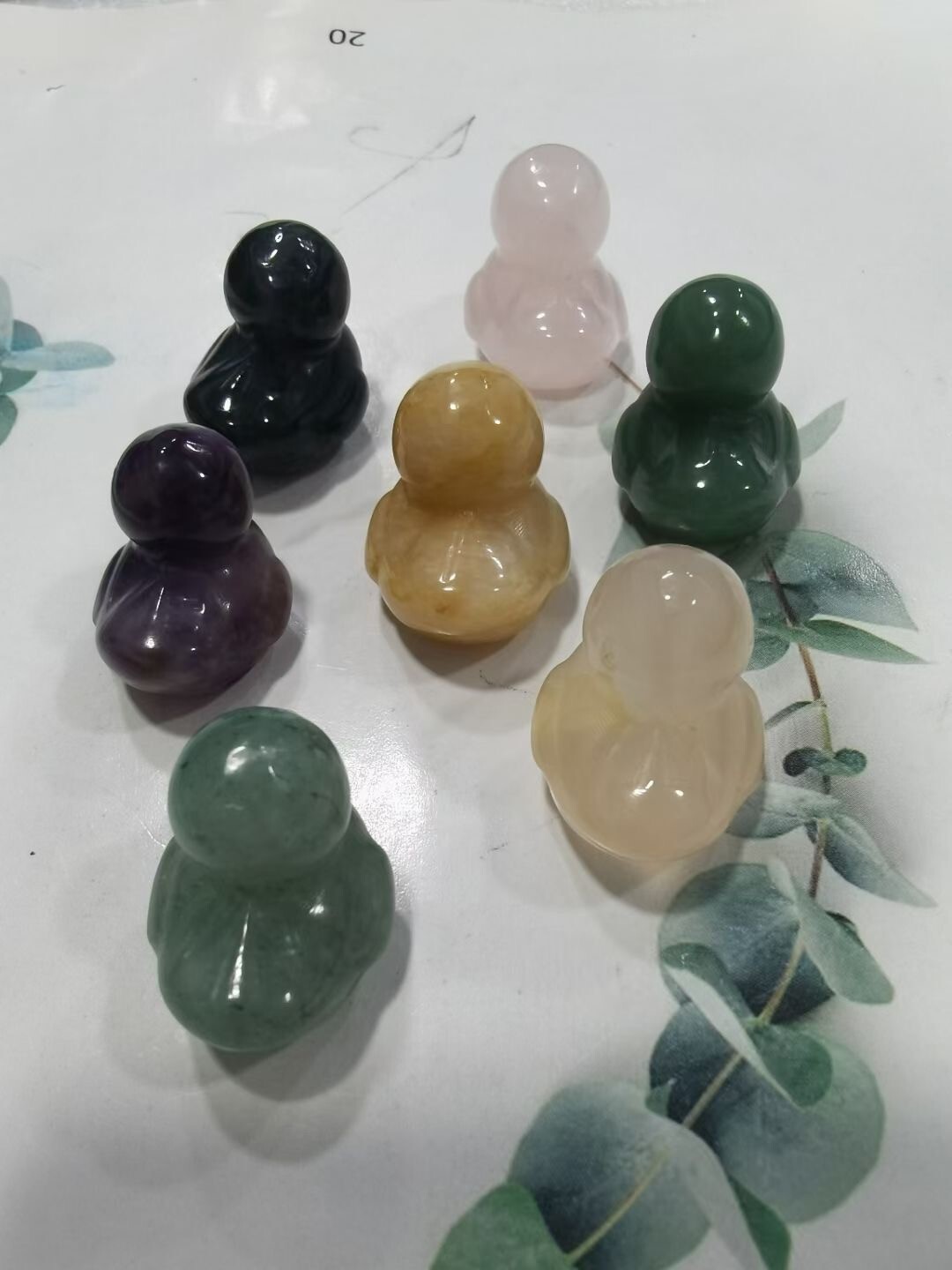 5PC Natural hybrid quartz Crystal Carved mini duck Skull Reiki Healing random