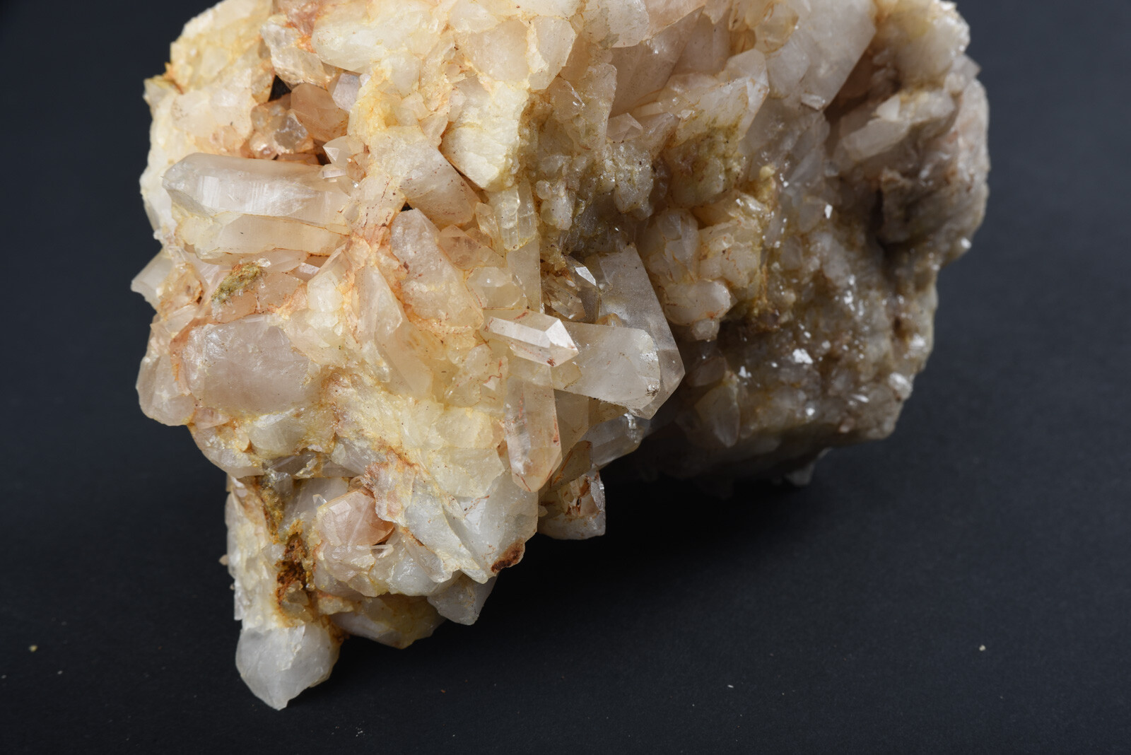 1162g Clear, Light Yellow & White Quartz Crystal Mineral Specimen Matrix V07