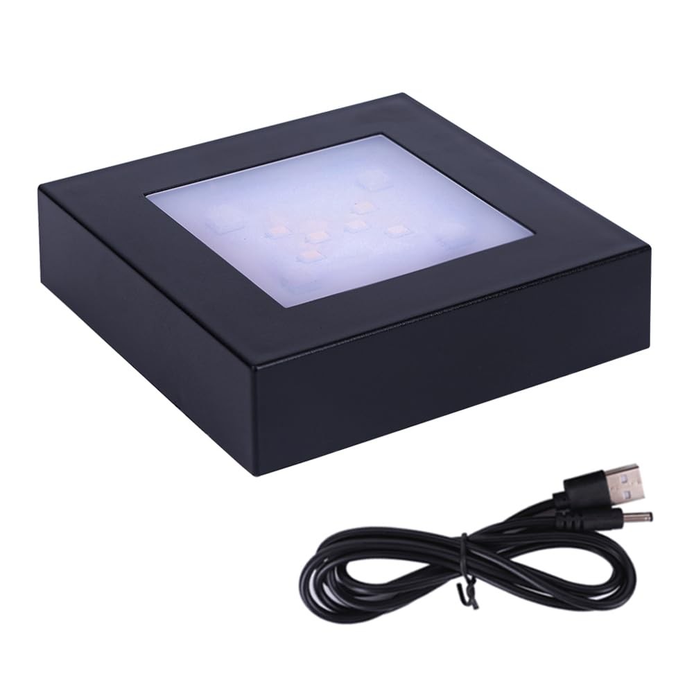 LED Multimodal Multicolor Light Stand Base Black – Square Display Base for 3D Cr