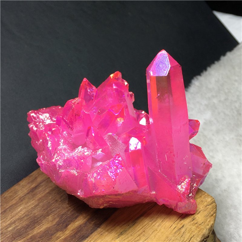 120g Natural Quartz Crystal Cluster Aura Pink Titanium Gemstone Energy Specimens