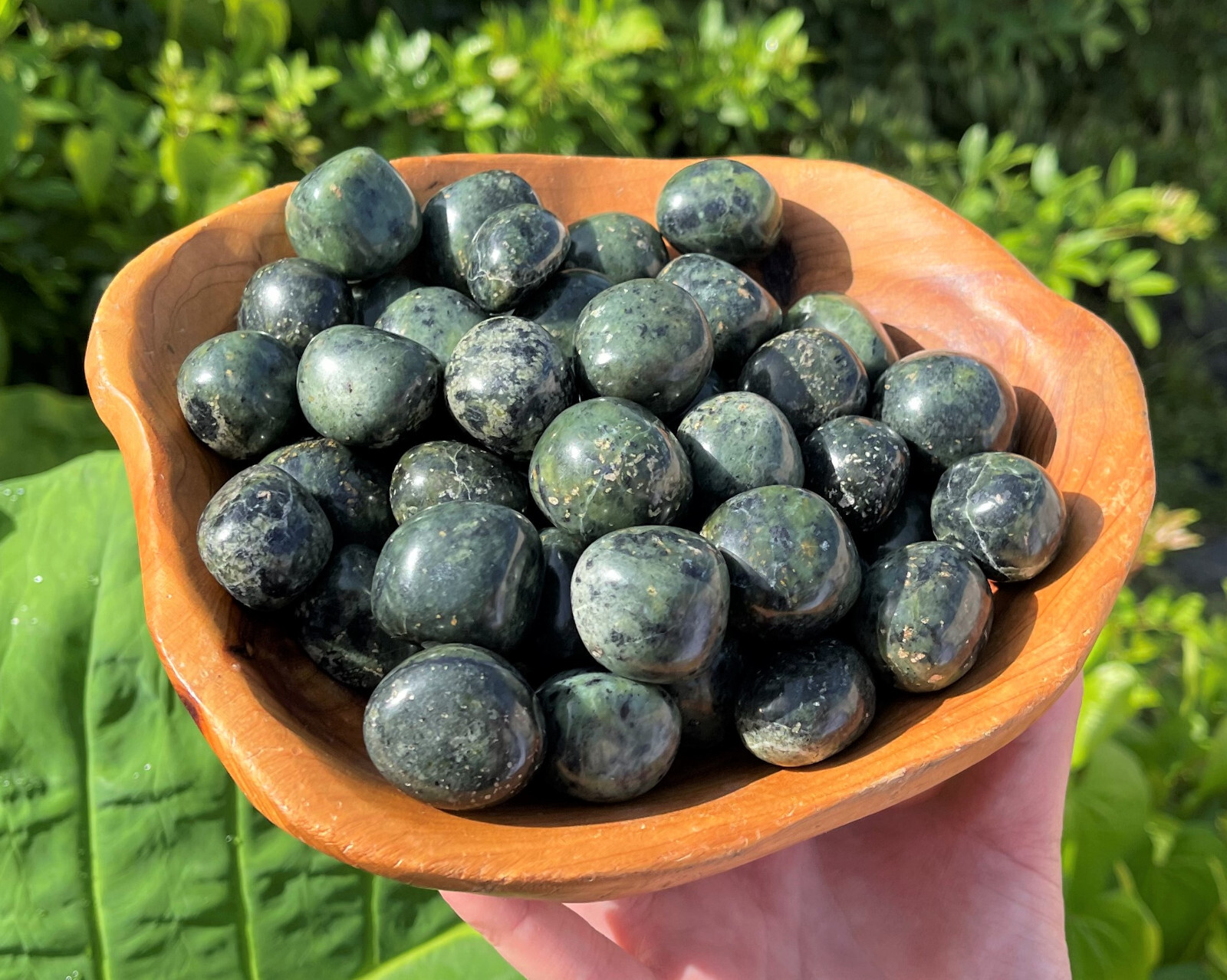 1 Nephrite Jade Tumbled Stone: Medium 0.75′ – 1″( Crystal Healing Reiki Tumble)