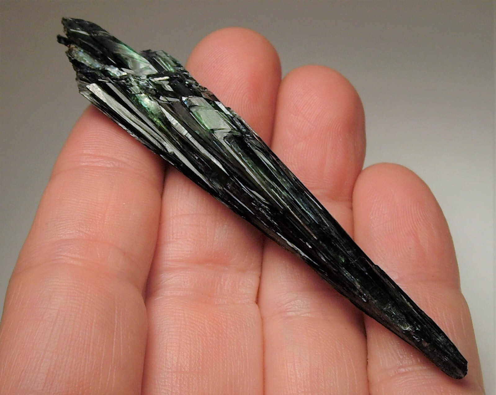 Rare Deep Green and Blue Translucent Vivianite Crystal, Etched 42.5cts