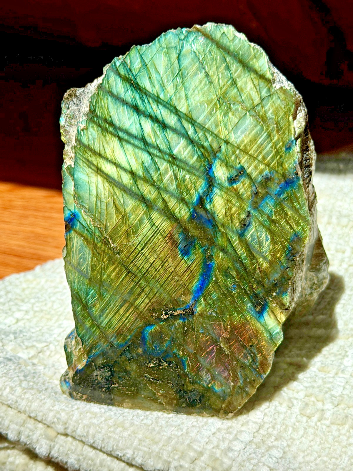 All Natural High Grade Polished Sunset Labradorite Crystal Stone 1.66 lbs