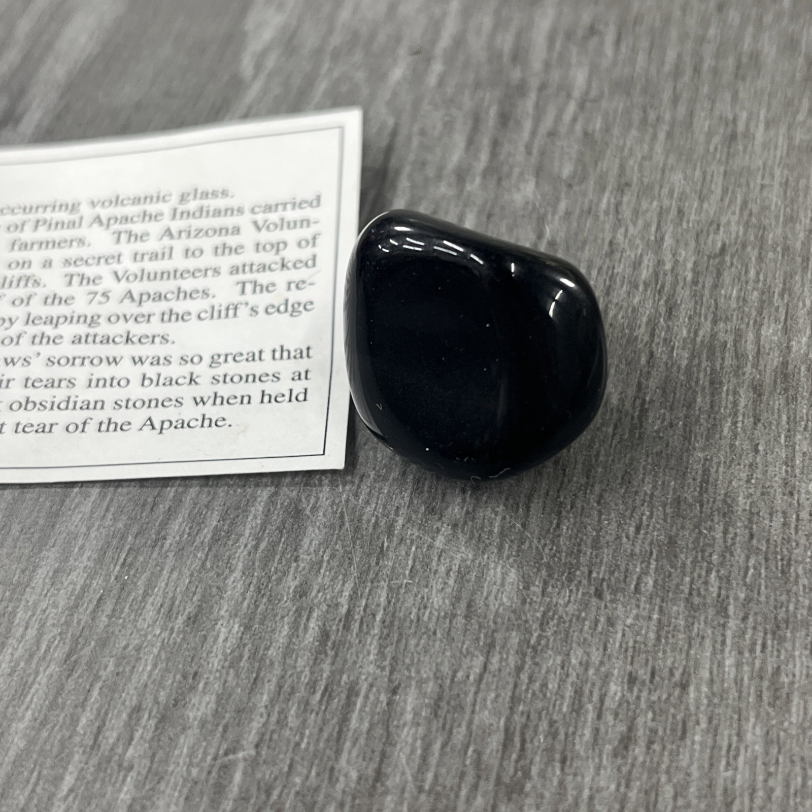 Apache Tears High Quality Tumbled Stone – Arizona Pinal Apache Indian – Obsidian