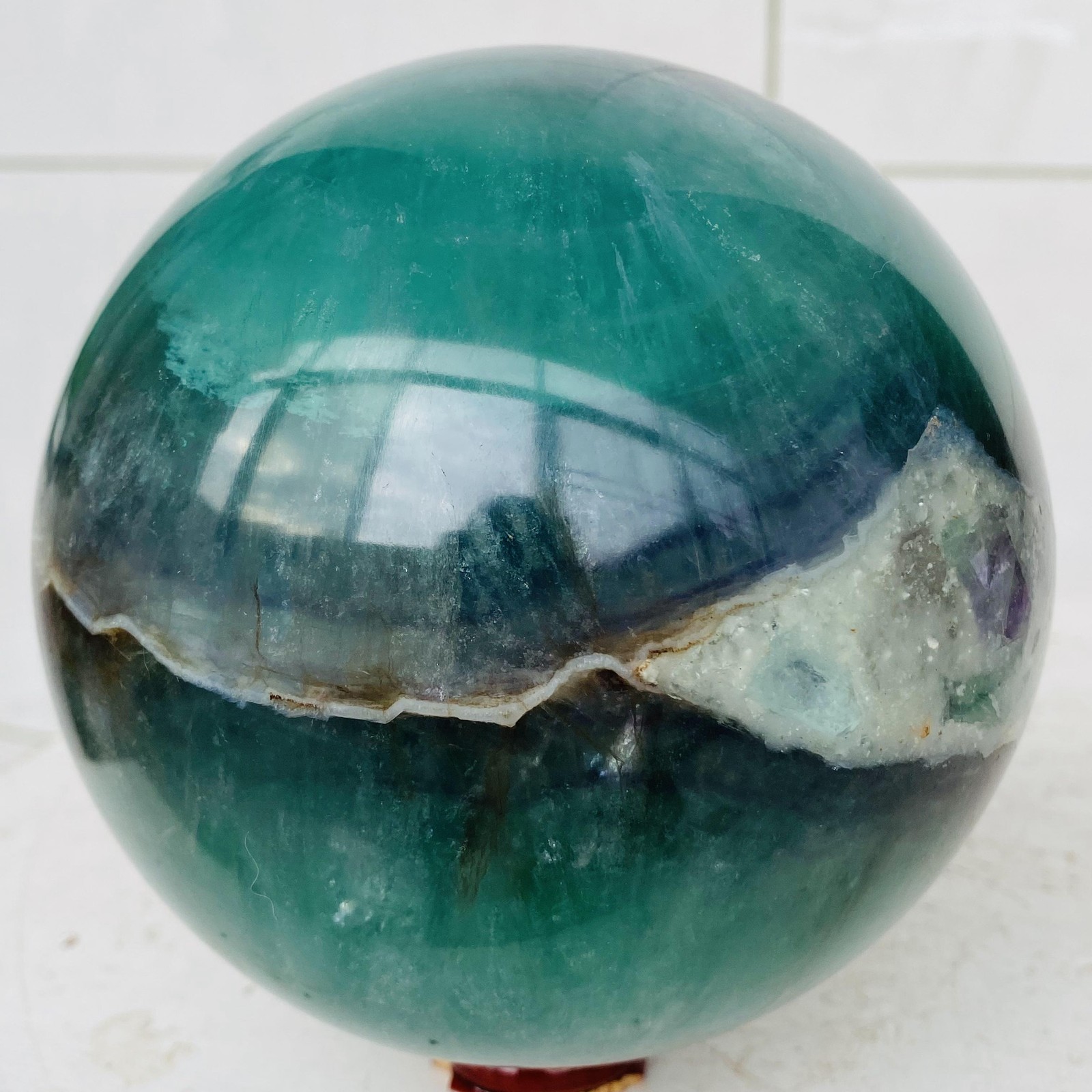 Natural Green Fluorite ball quartz crystal Sphere Reiki energy healing 2800g