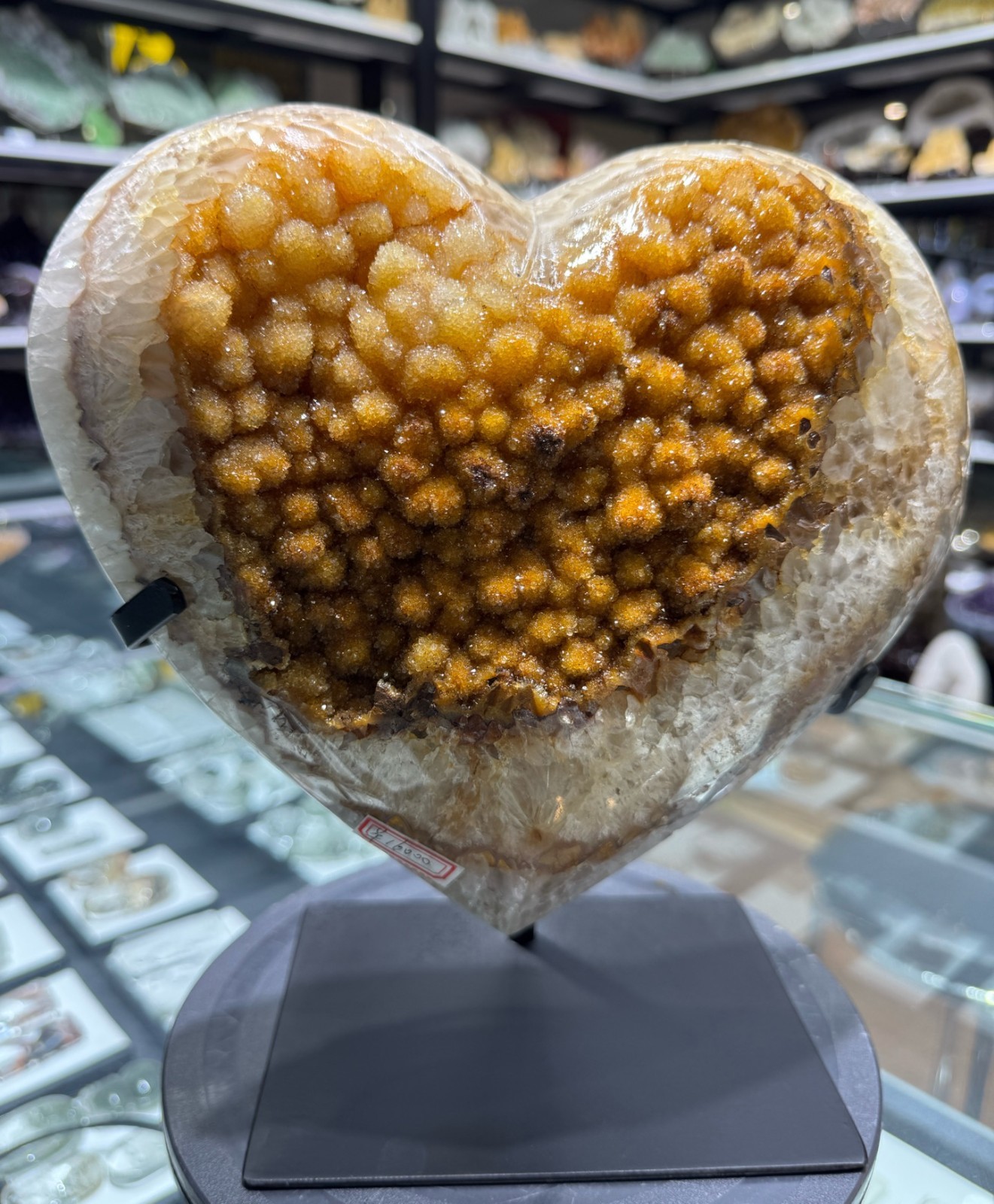 11.5LB AAA Collector-Grade Natural Citrine Heart Geode, Botryoidal Druzy healing