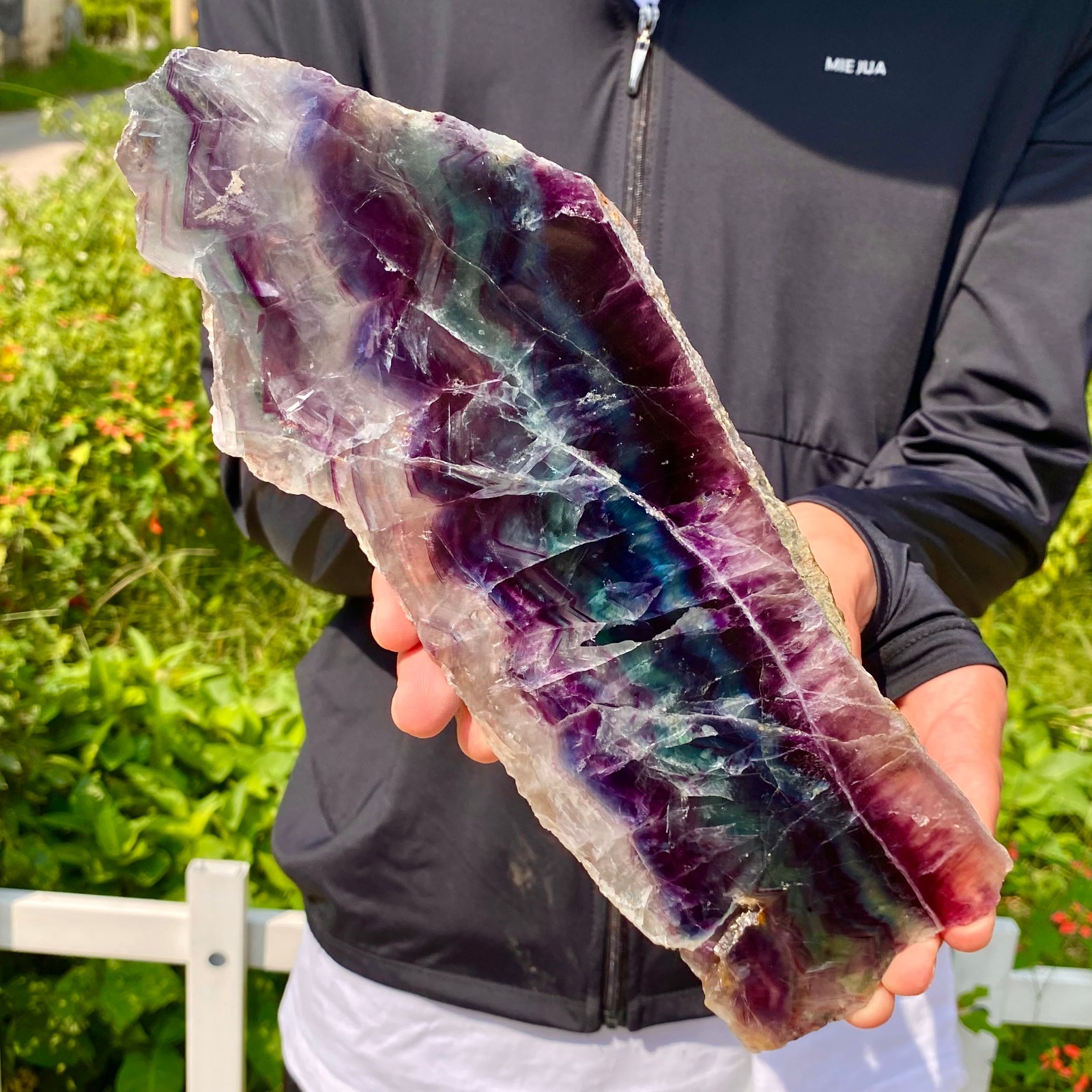 1.9LB Natural beautiful Rainbow Fluorite Crystal flake original stone specimen