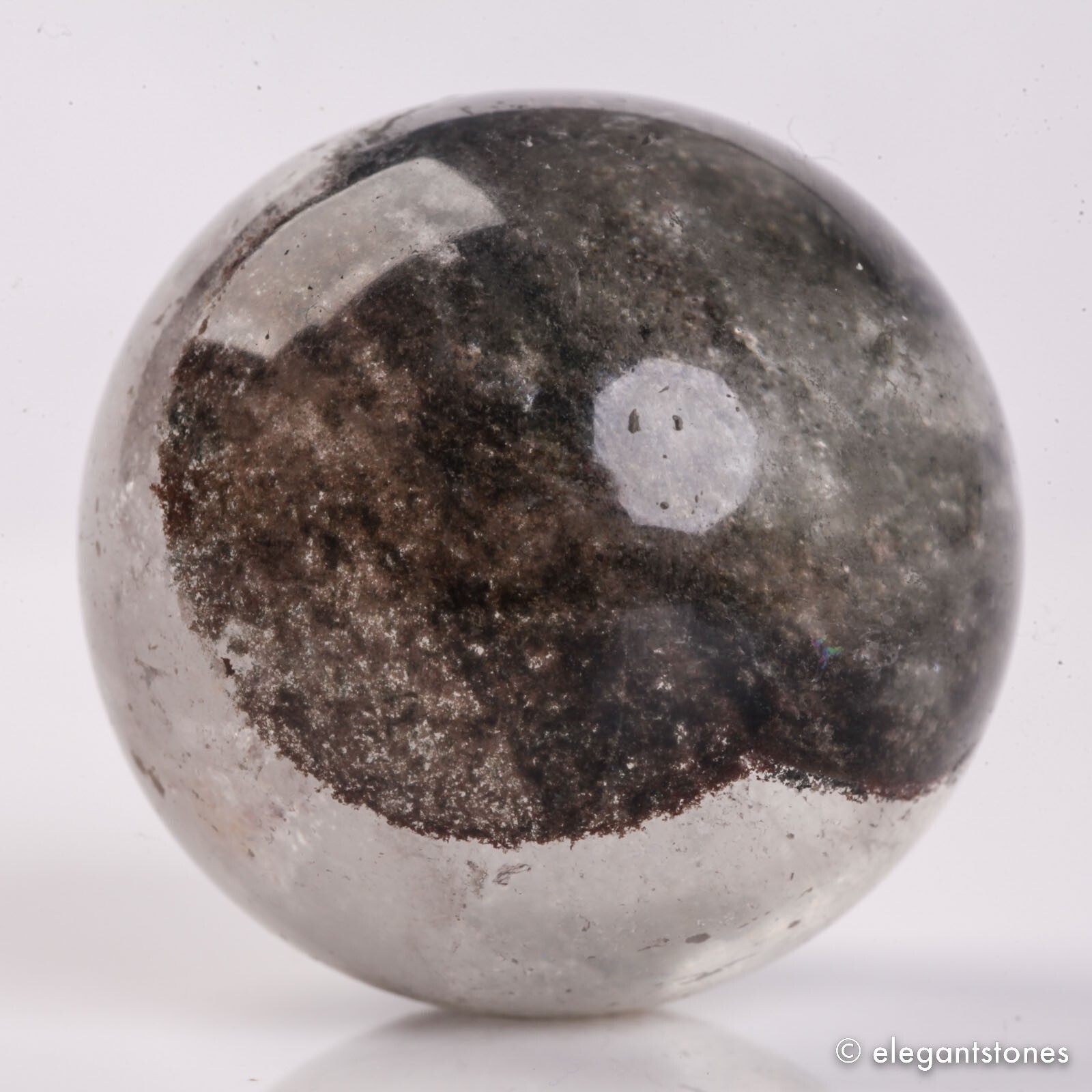 78g38mm Natural Garden/Phantom/Ghost/Lodolite Quartz Crystal Sphere Healing Ball