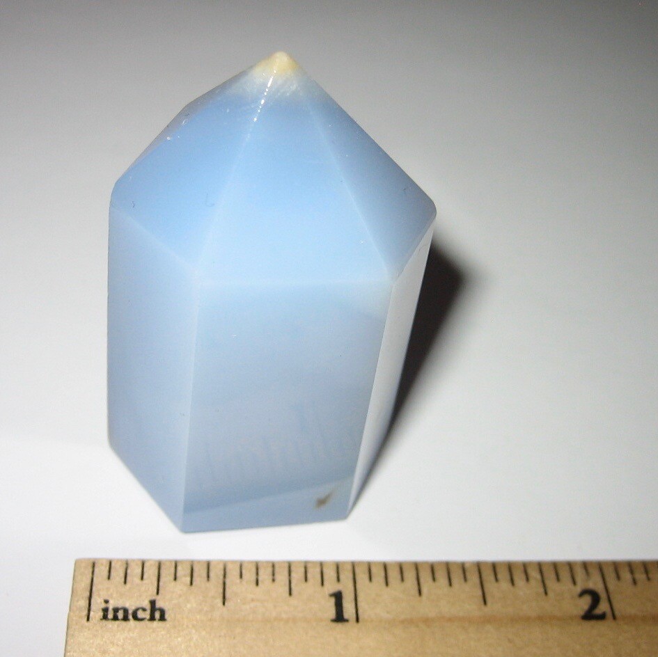 POLISHED NATURAL 2.1″ x 2.2″ BLUE CHALCEDONY STONE TOWER FROM TURKEY ~ 54.4g *2