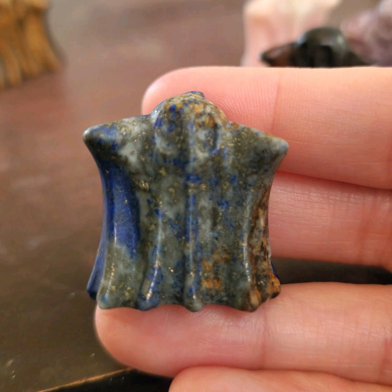 Lot Of 5 Various Mixed Materials Polished Ghost Carvings – USA