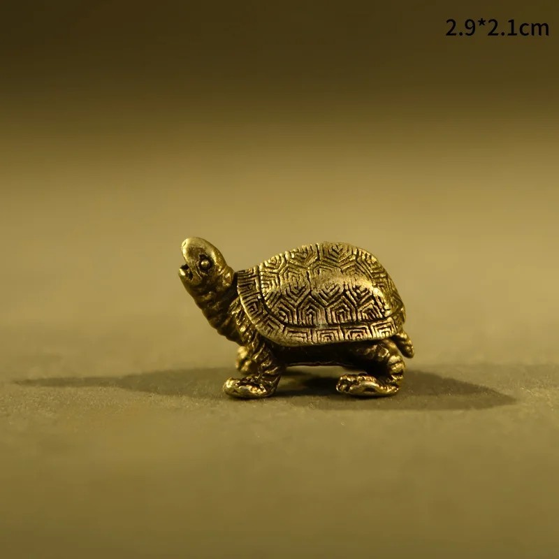 Vintage Copper Turtle Statue Feng Shui Tortoise Ornament Home Decor Gift