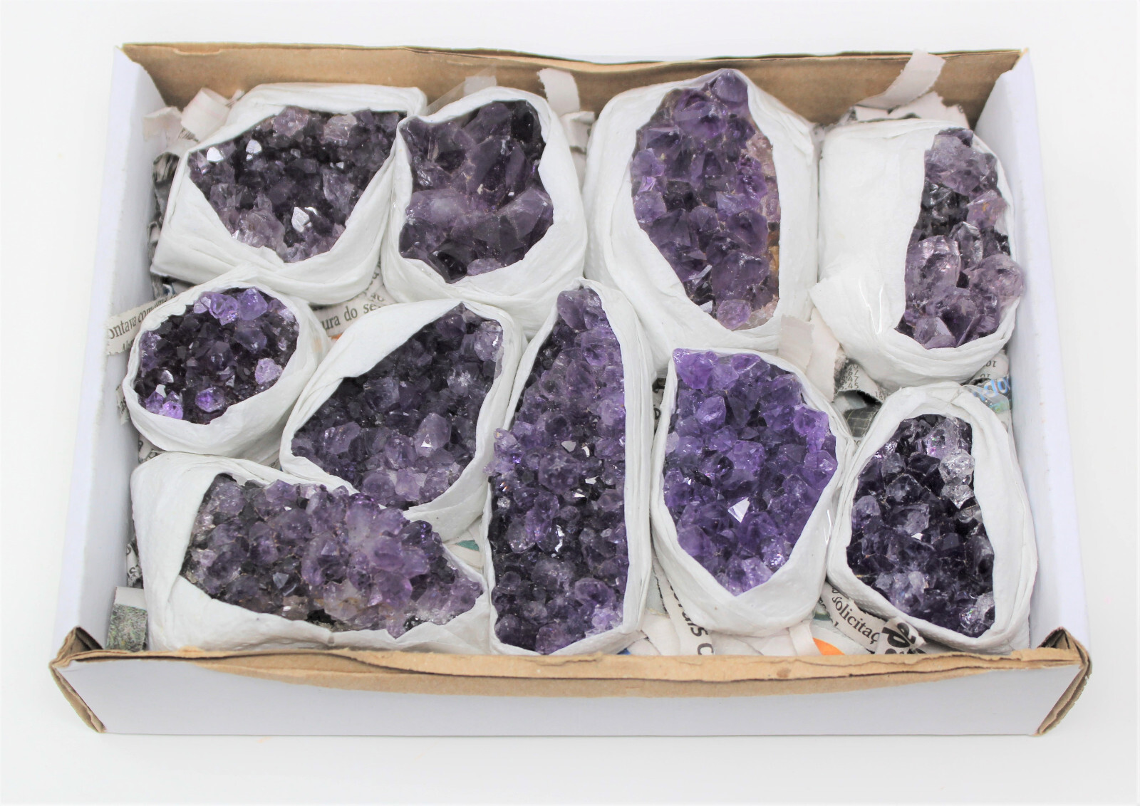 Wholesale Bulk Natural Amethyst Crystal Clusters: 6-9 Piece Lot (Quartz Geode)